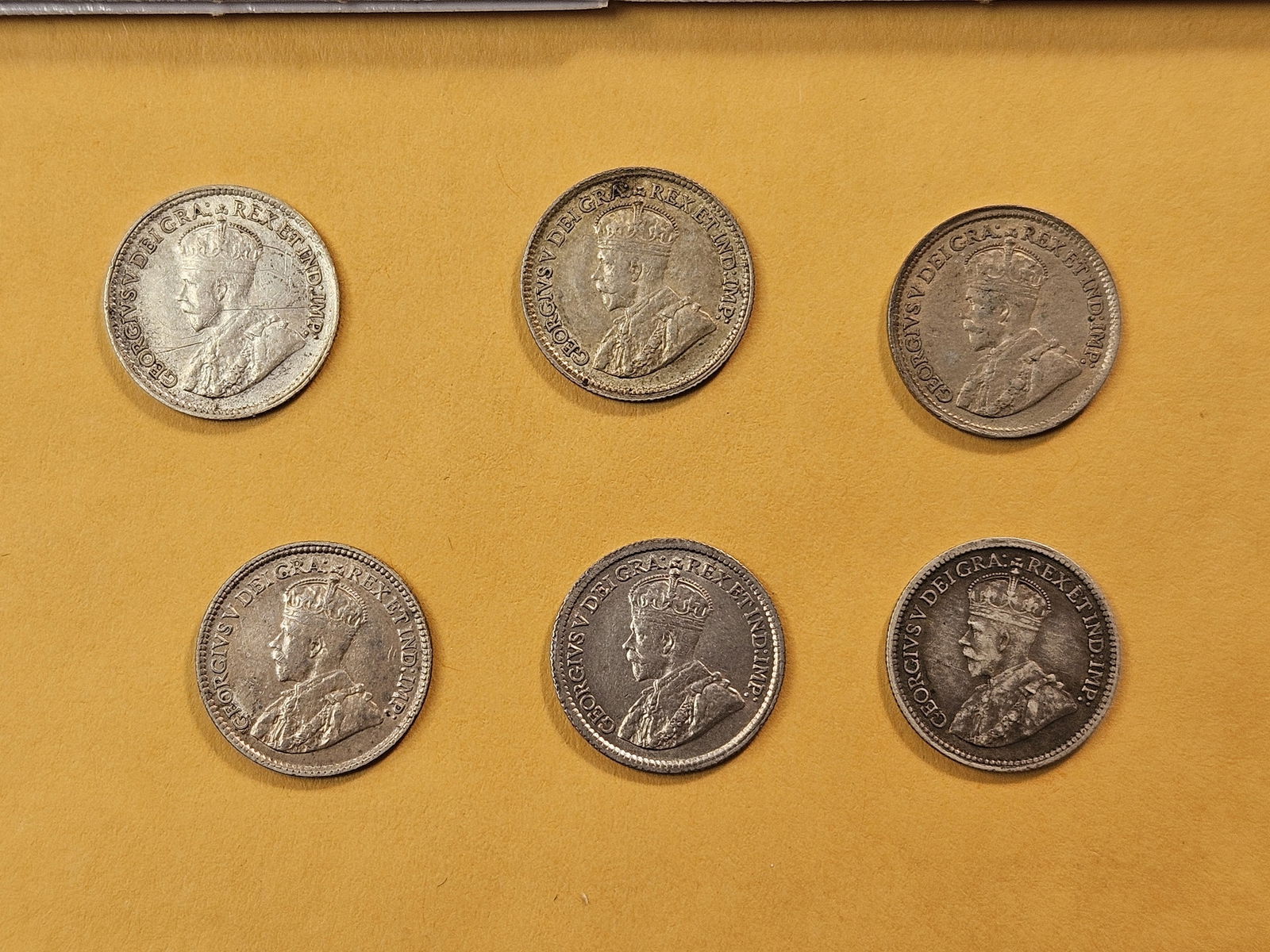 Eight Mixed Canadian Silver Five Cents - 3