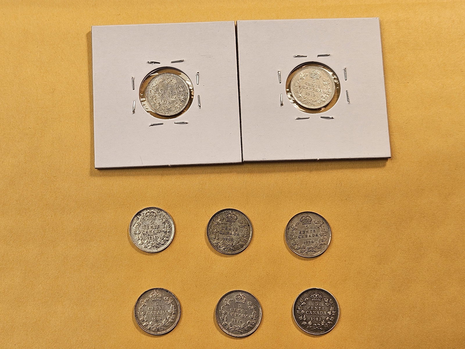 Eight Mixed Canadian Silver Five Cents - 4