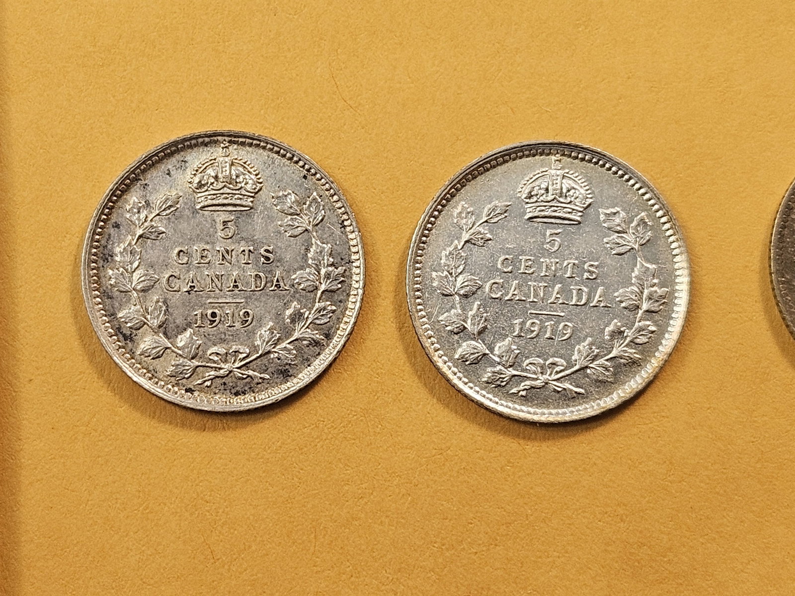 Eight Canadian Silver Five Cents - 13