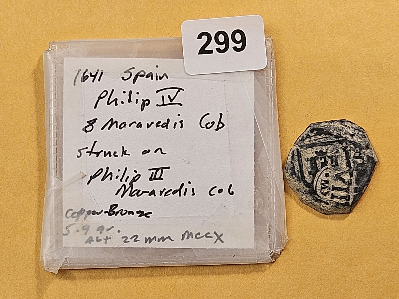 MEDEIVAL! 1641 Spain 8 Maravedis Cob - 3