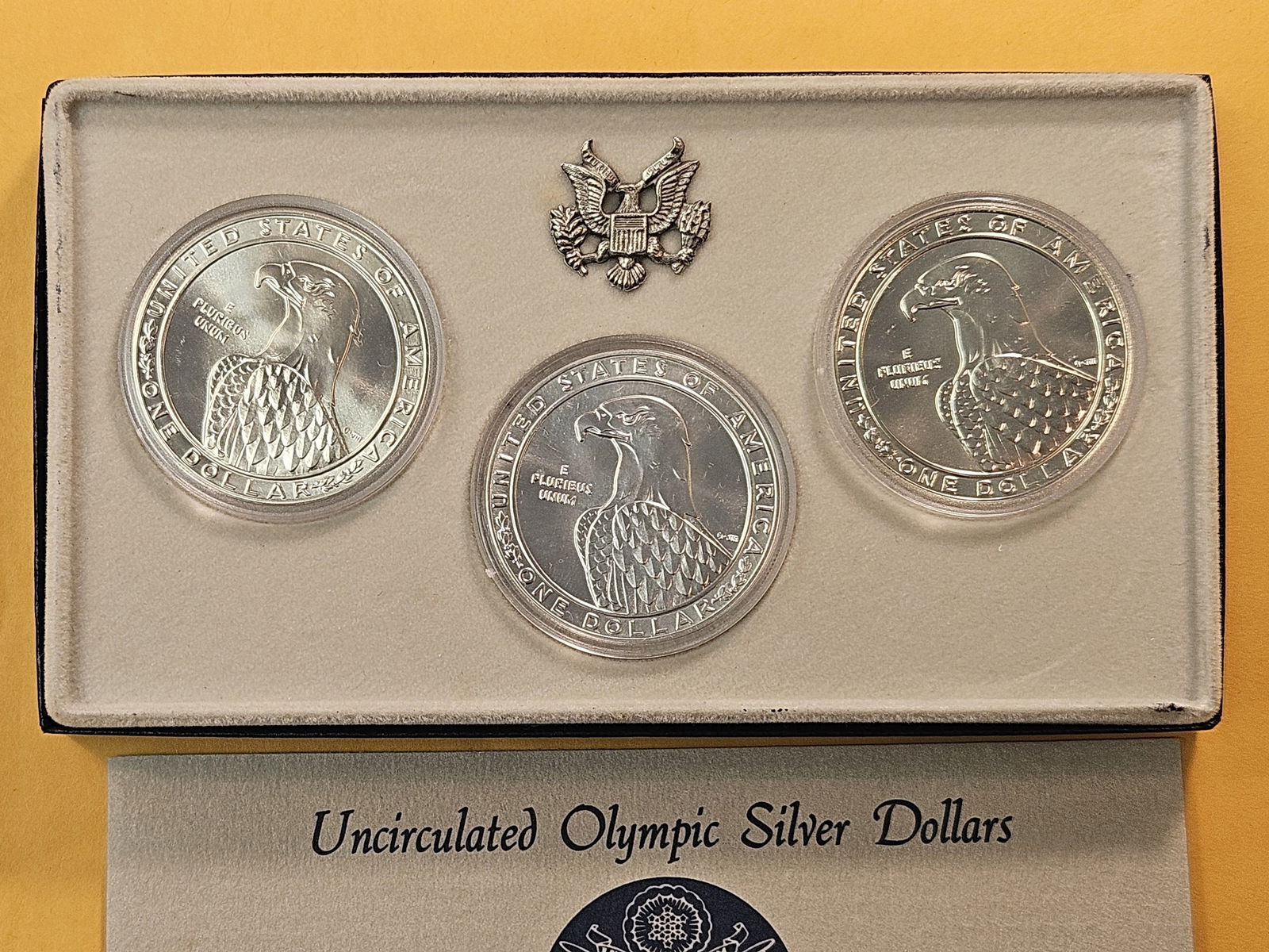 United States Mint 1984 Three Silver Dollar Set - 3