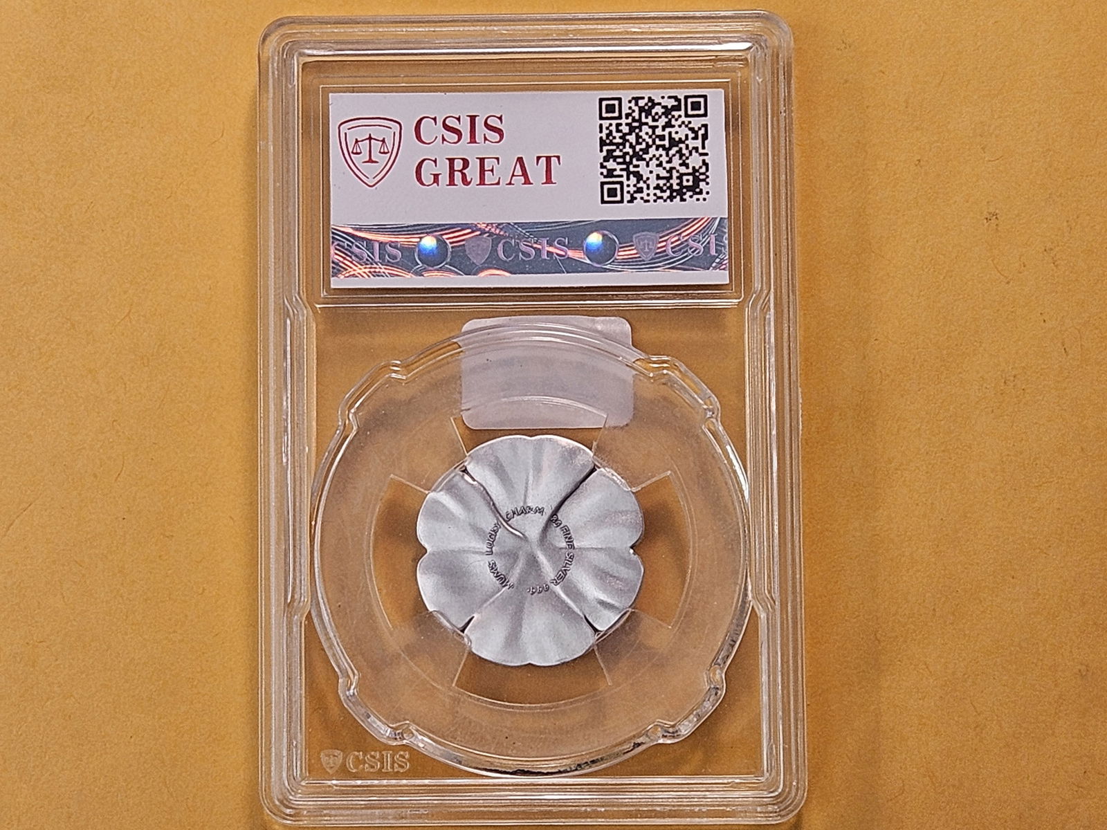 SILVER! Mum's Lucky Charm in CSIS Holder Graded MS-70 - 3