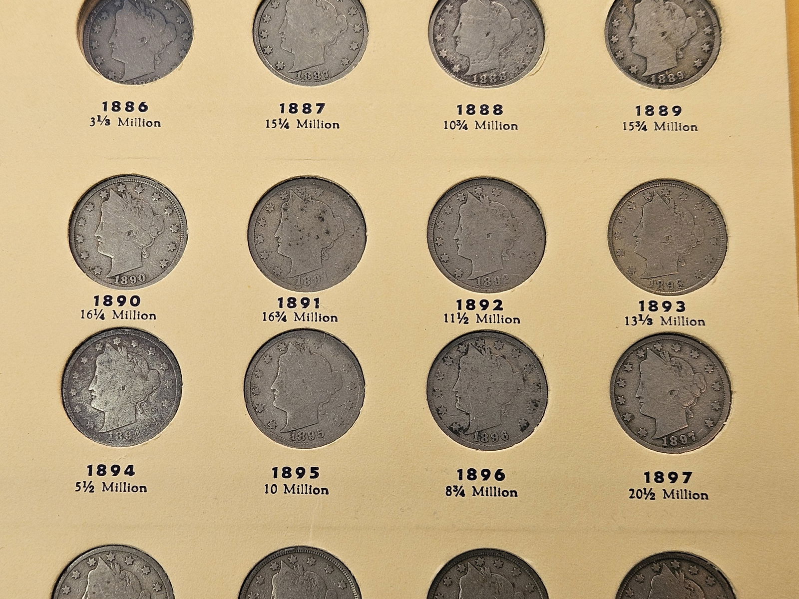 Mostly Completed Liberty Head Nickel Album - 4