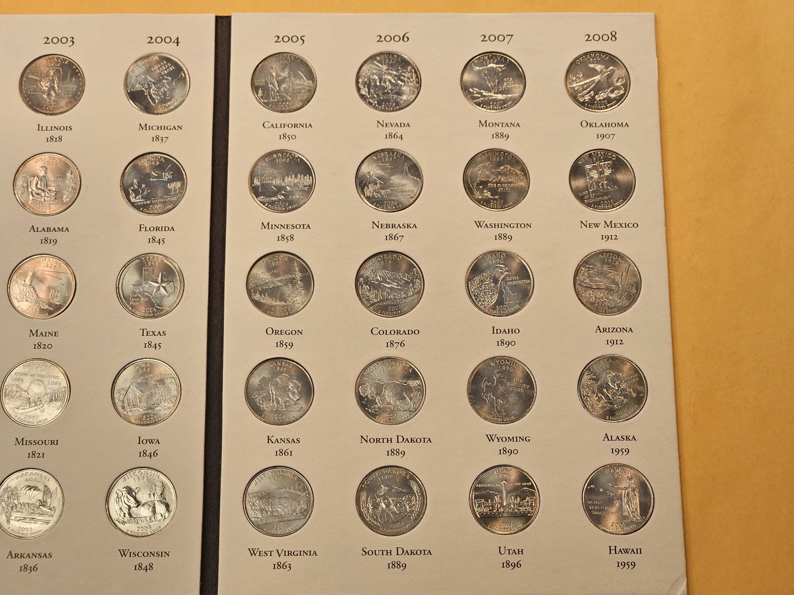 Filled Fifty State Quarter Littleton Coin Album - 4
