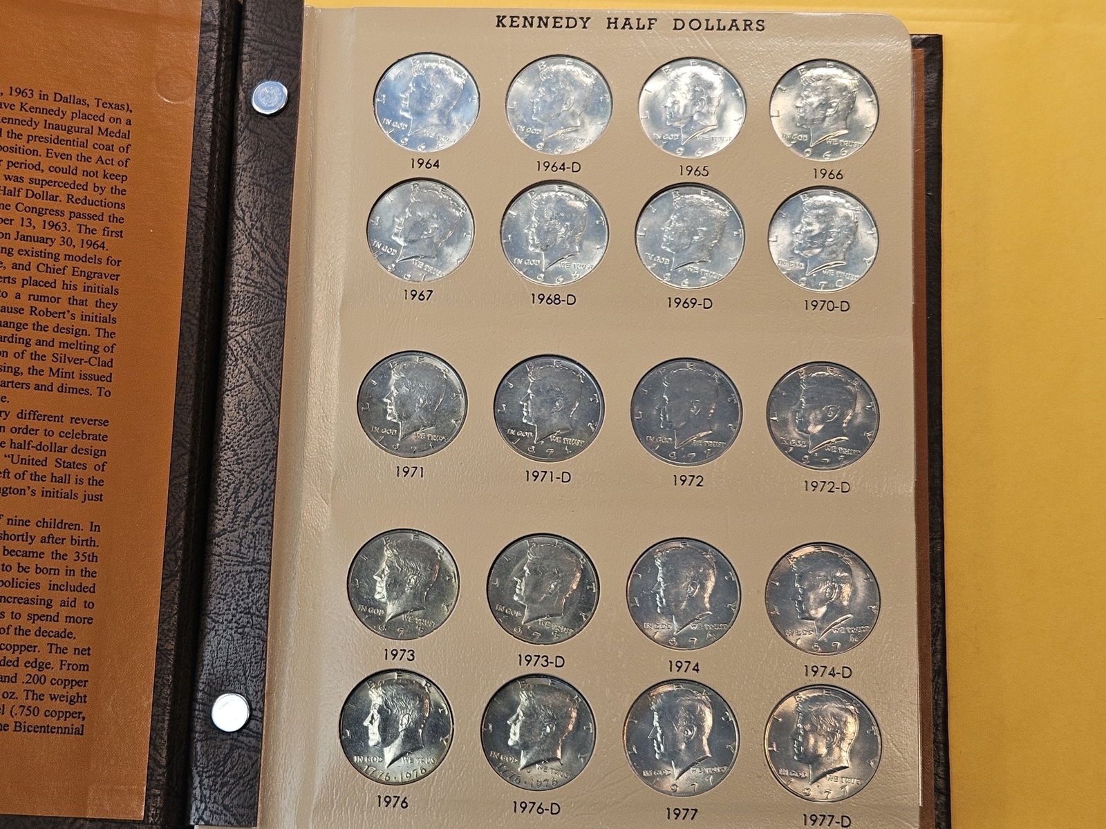Filled Kennedy Silver Half Dollar Dansco Album with Variety Kennedy - 2