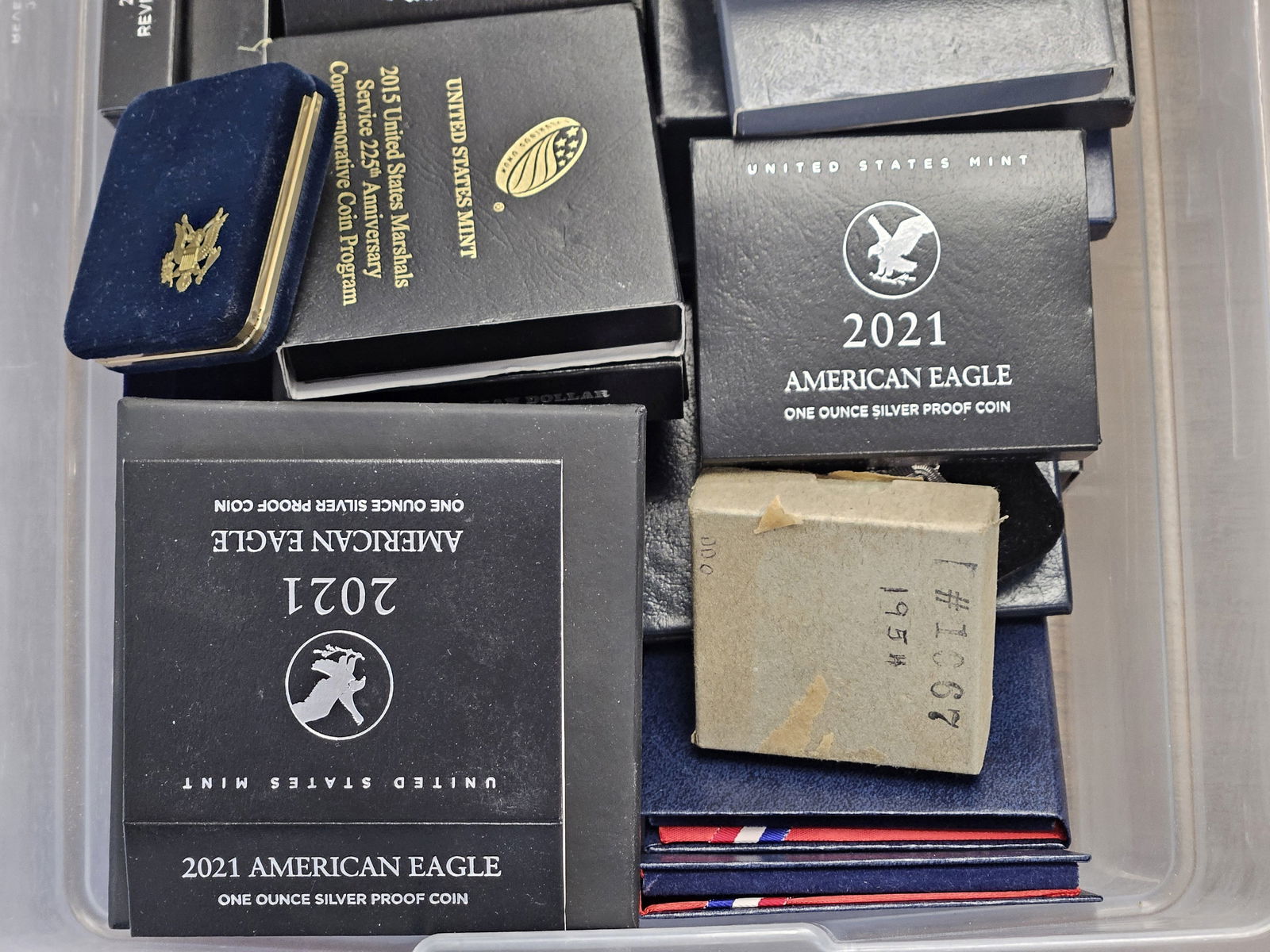 EMPTY!!! Large bin of empty US Mint packaging - 3