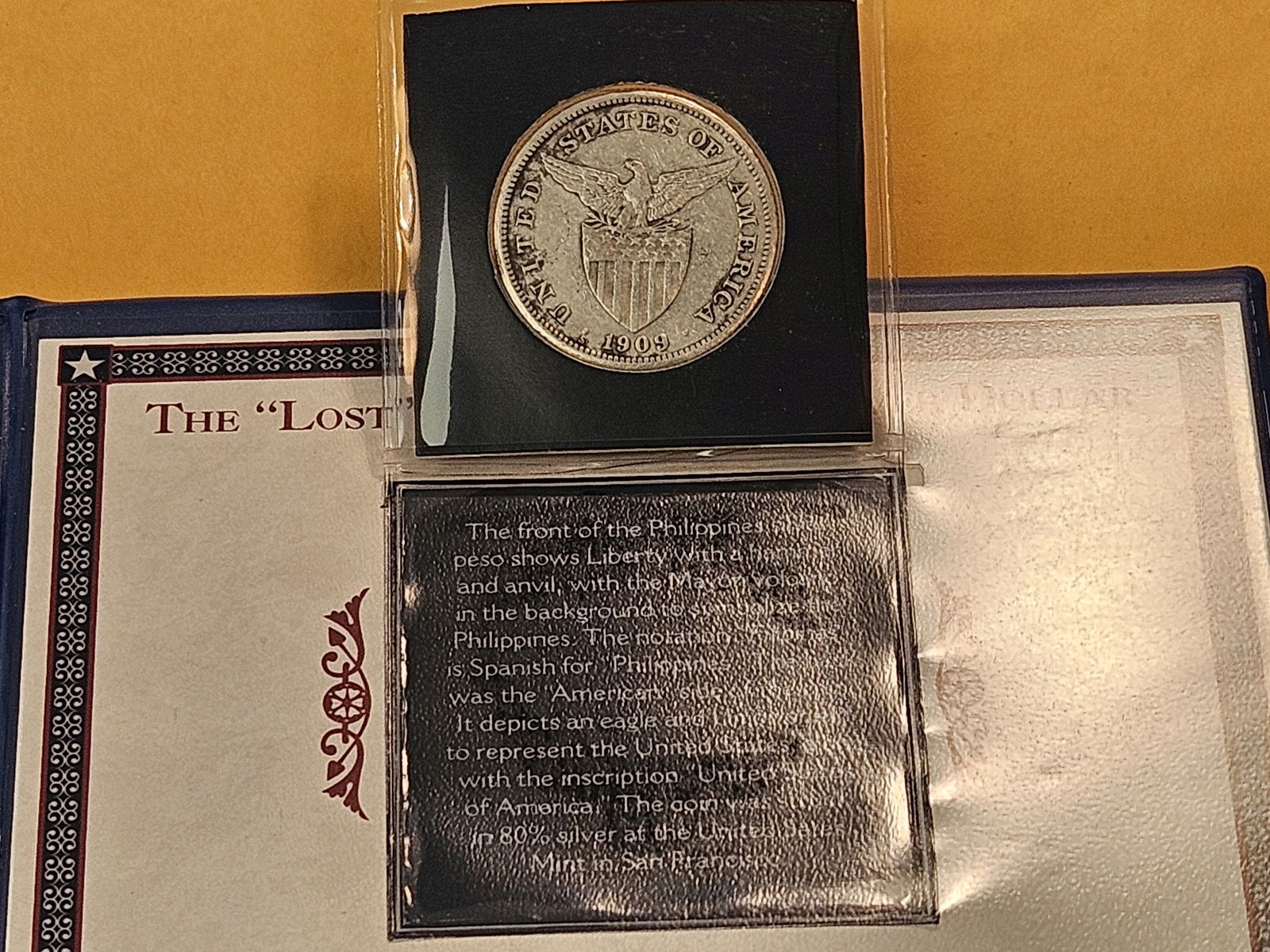 1909-S Philippines Silver One Peso - 4