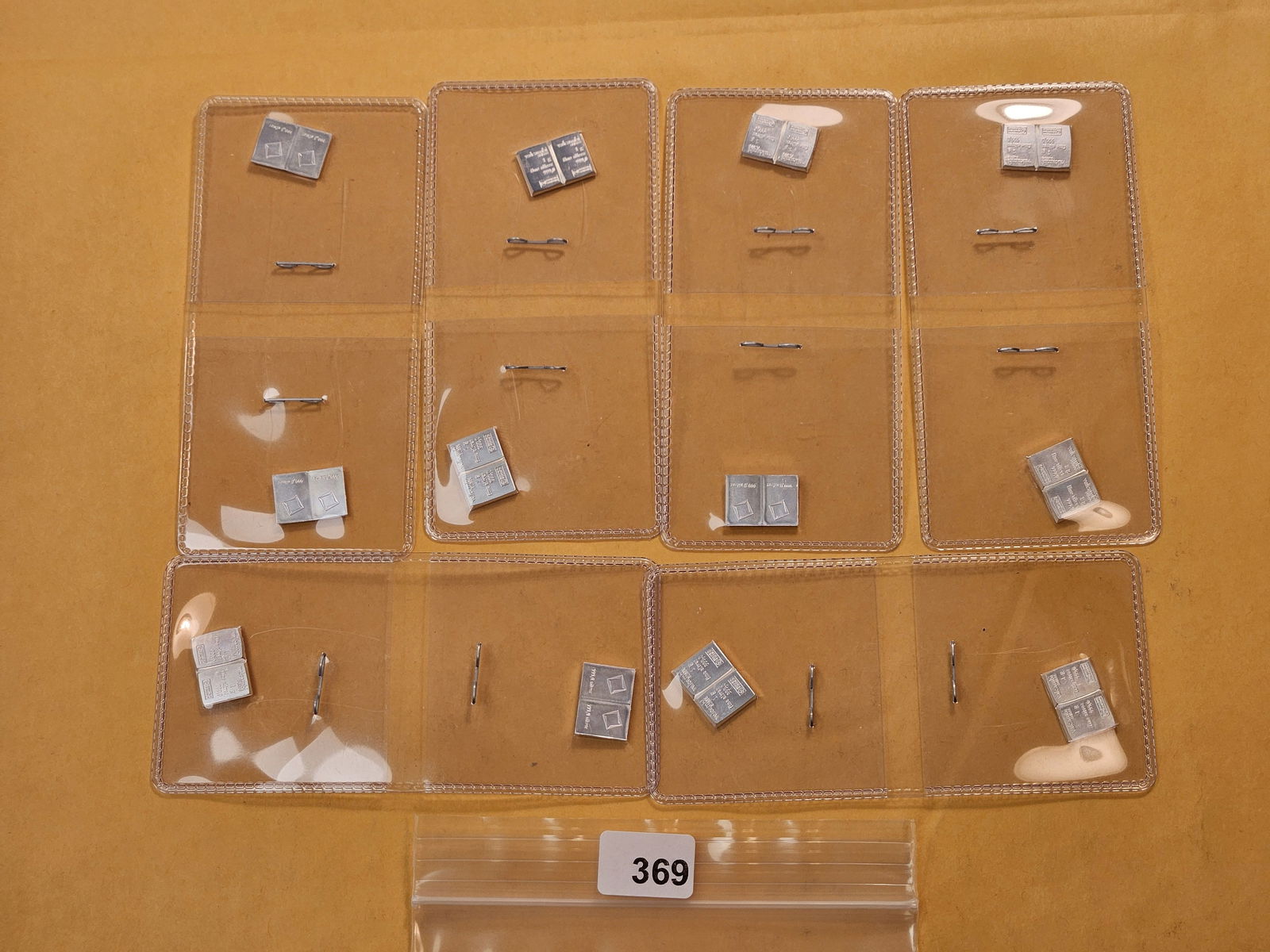 Twenty-four 1 Gram .999 Fine Silver Bars: Valcambi Bars in plastic flips