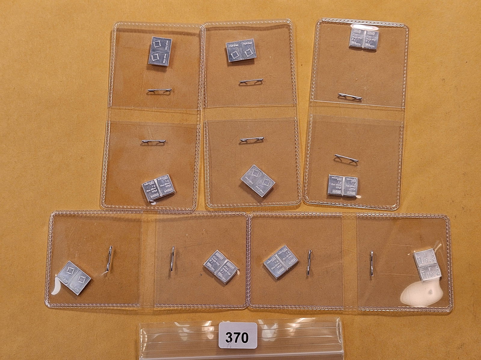 Twenty 1 Gram .999 Fine Silver Bars: Valcambi Bars in plastic flips 