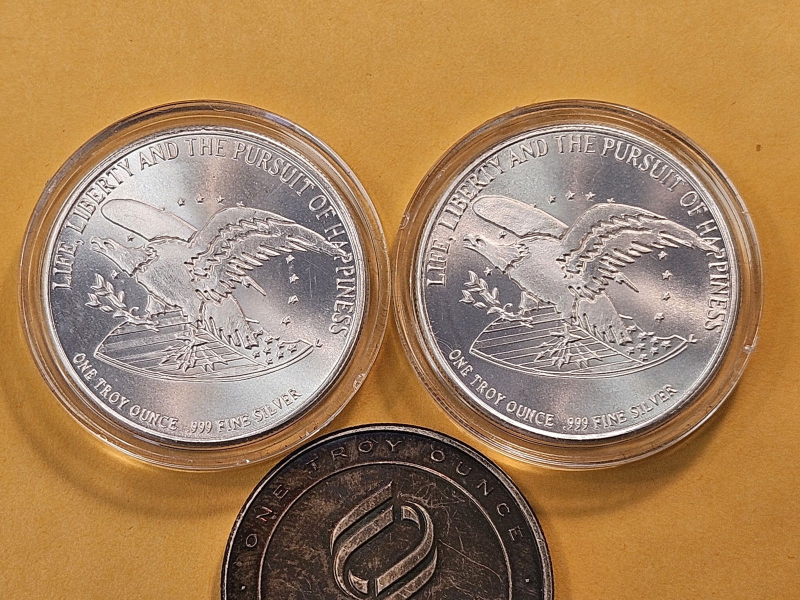 Three 1 Troy Ounce .999 Fine Silver Rounds - 2