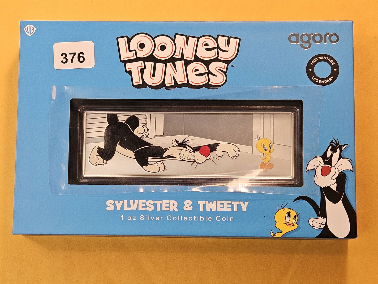 LOONY TUNES! One Troy Ounce .999 Fine Silver Art Bar: Sylvester and Tweety