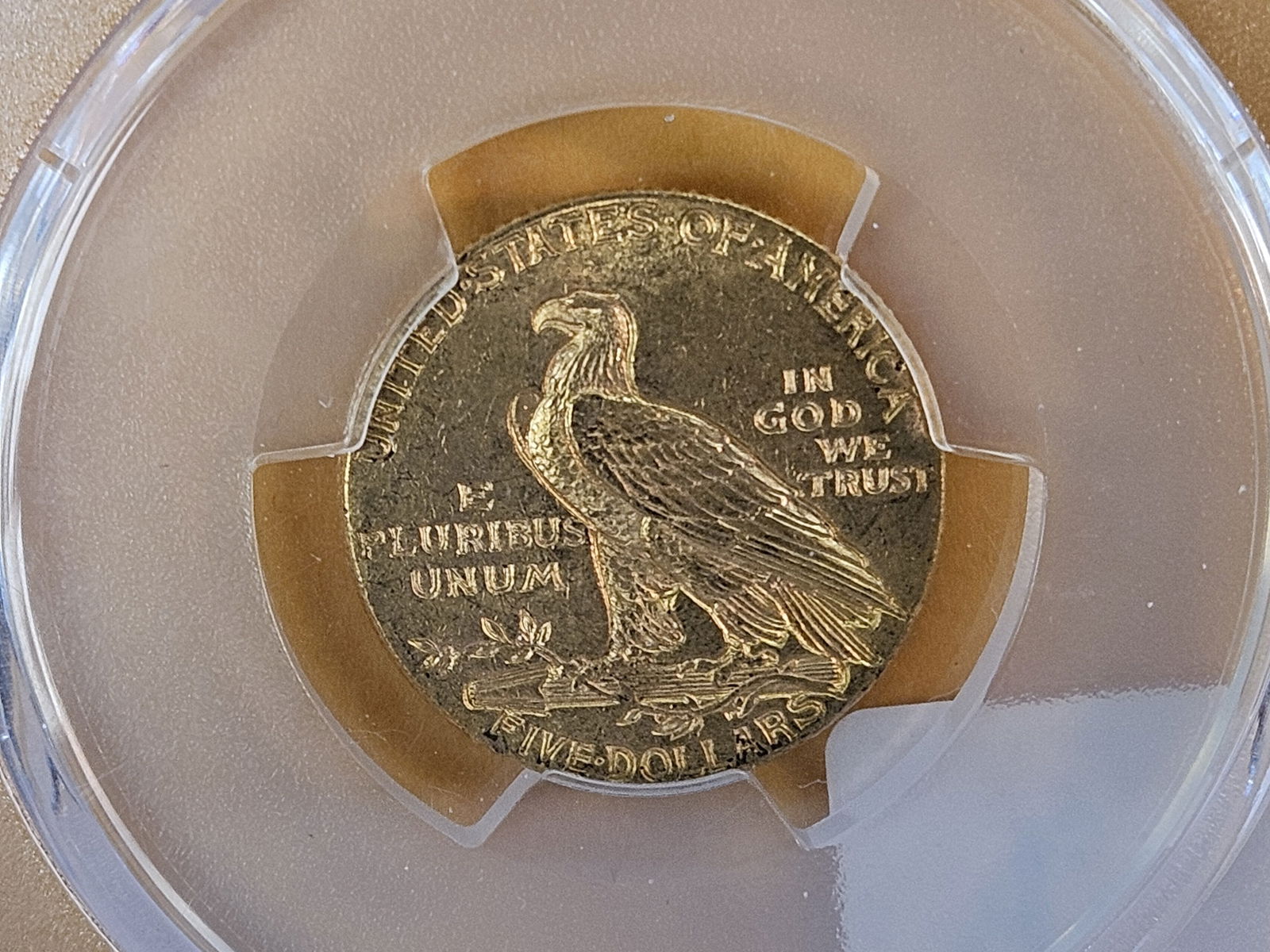 GOLD! PCGS 1913 Five Dollar Indian Gold in Mint State 63 - 4