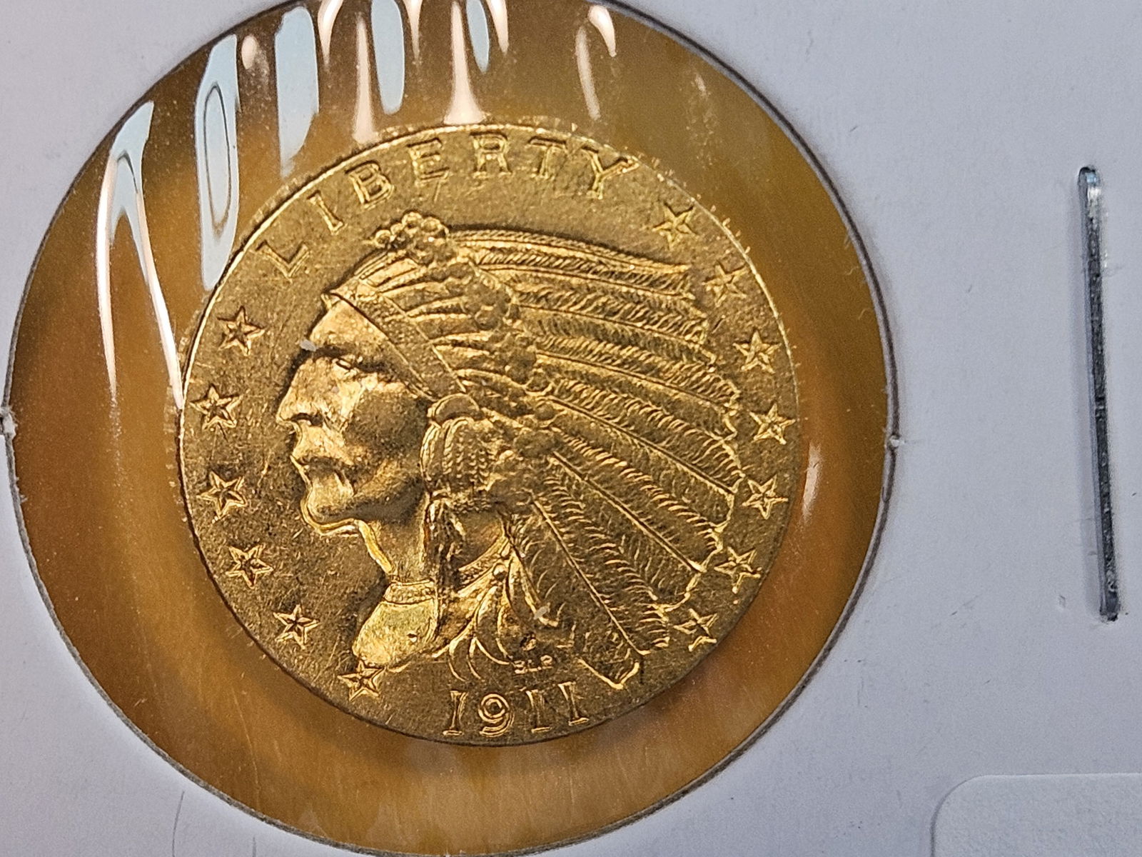 GOLD! Brilliant Uncirculated 1911 Gold Indian $2.5 Dollars (1 of 5)