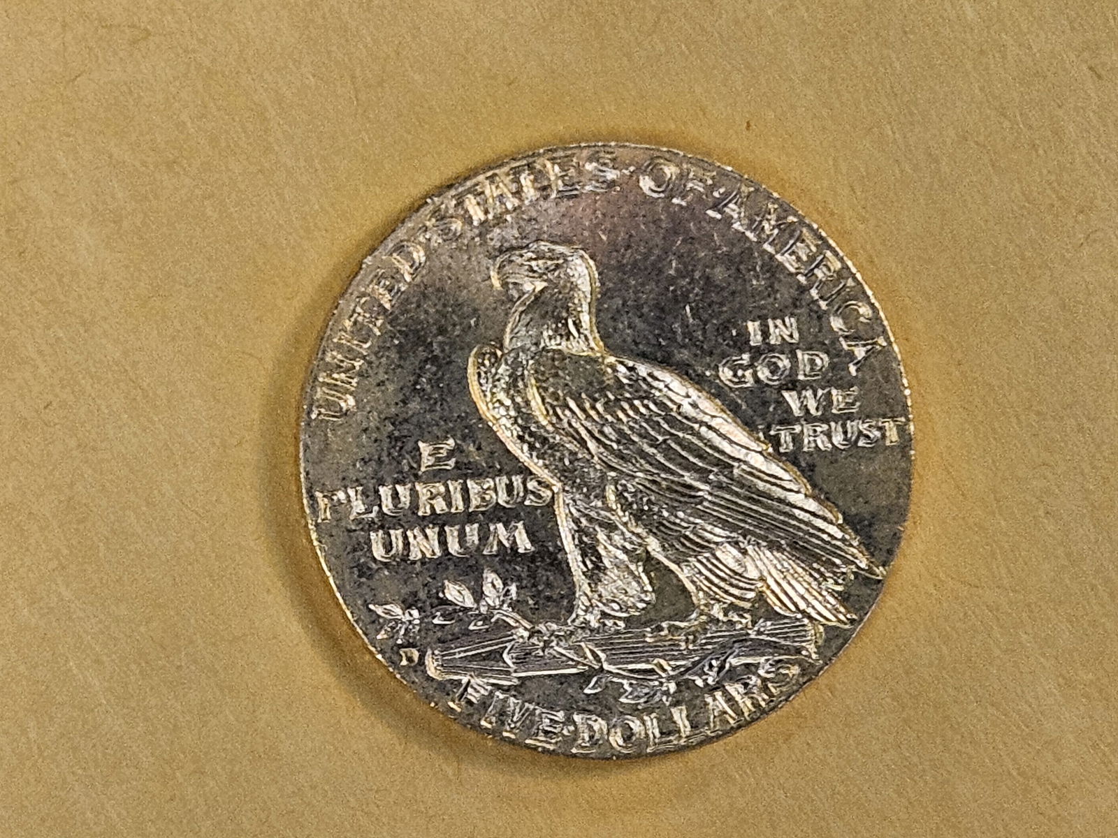 GOLD! Brilliant AU-BU 1909-D GOLD Five Dollar Indian - 6