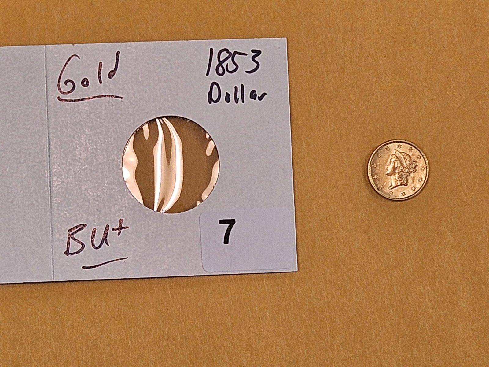 GOLD! Brilliant Uncirculated 1853 Gold Dollar - 2