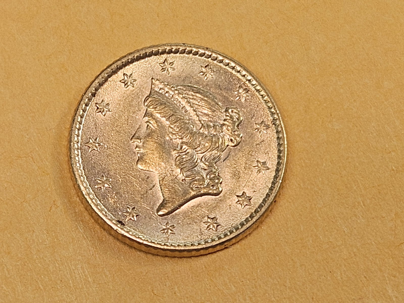 GOLD! Brilliant Uncirculated 1853 Gold Dollar - 3