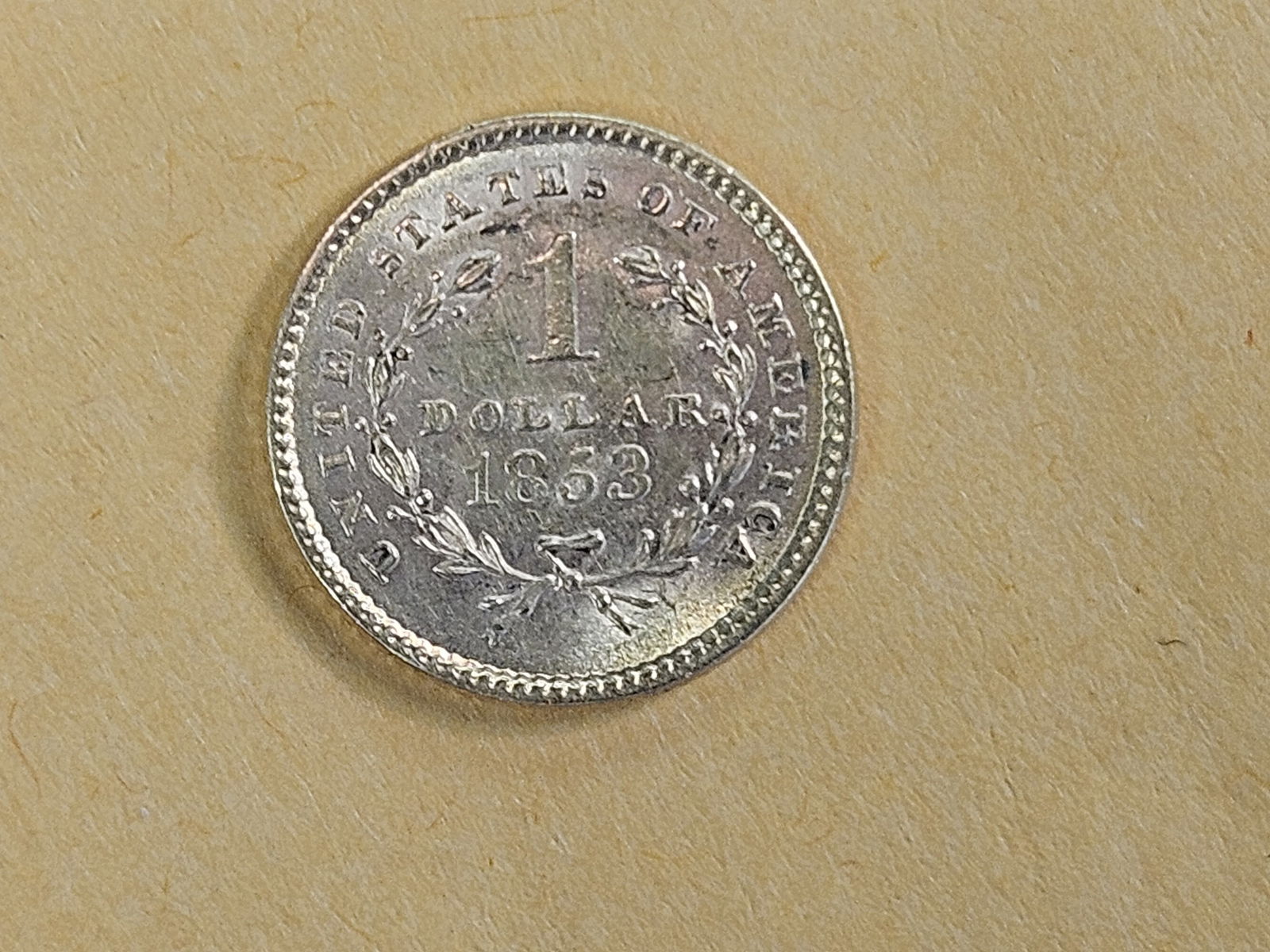 GOLD! Brilliant Uncirculated 1853 Gold Dollar - 7