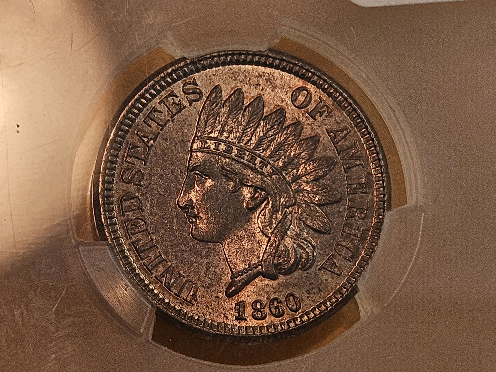 * Better Date * CACG 1860 Round Bust Copper-Nickel Indian Cent in Mint State 64 - 4