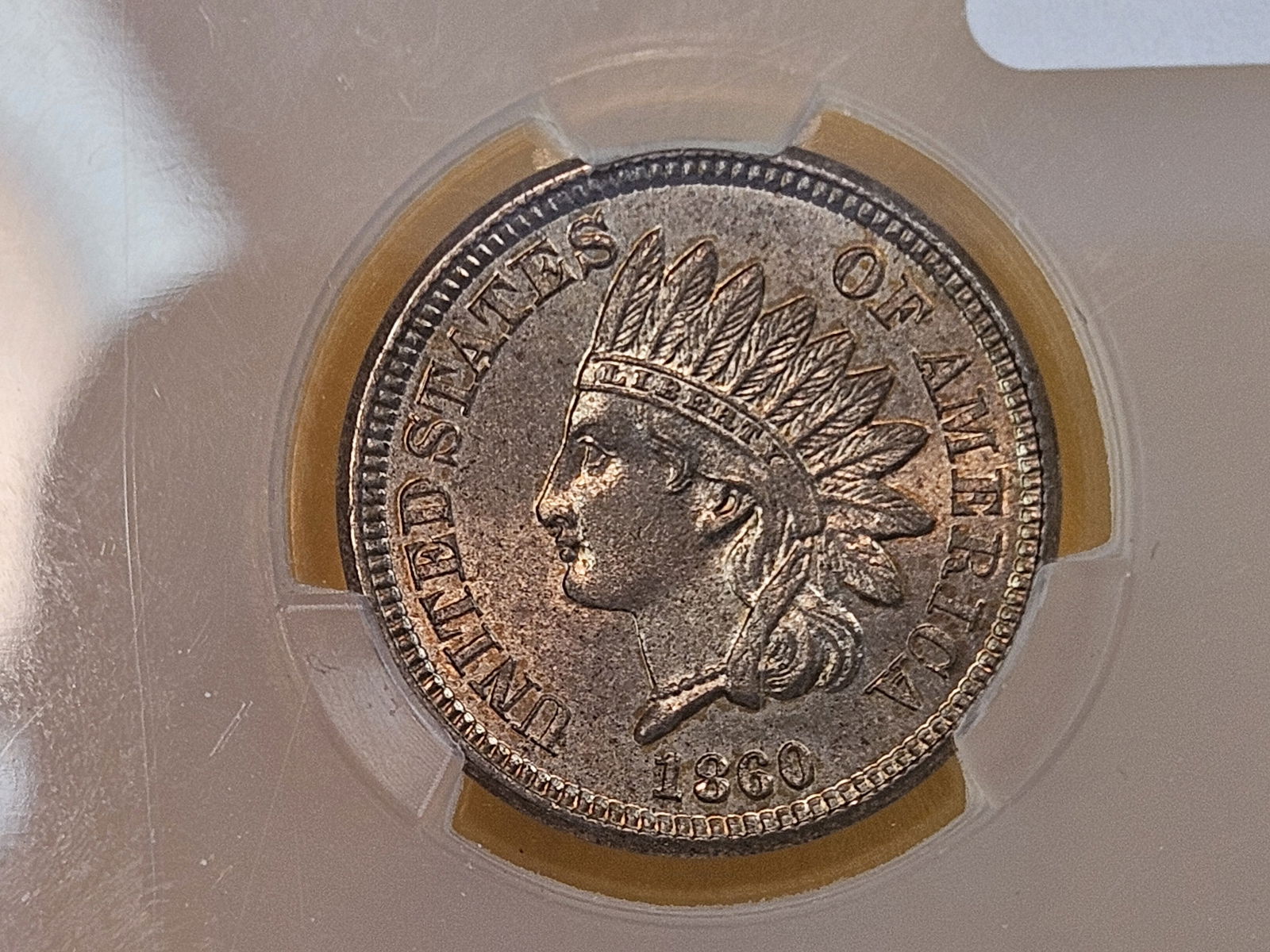 * Better Date * CACG 1860 Round Bust Copper-Nickel Indian Cent in Mint State 64 - 5