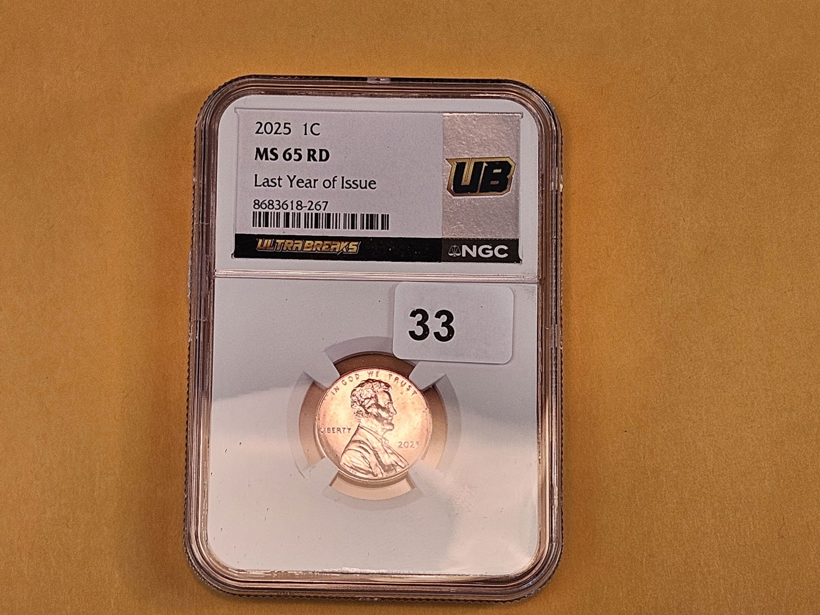 KEY? DATE! GEM NGC 2025 Lincoln Cent in Mint State 65 RED - 2