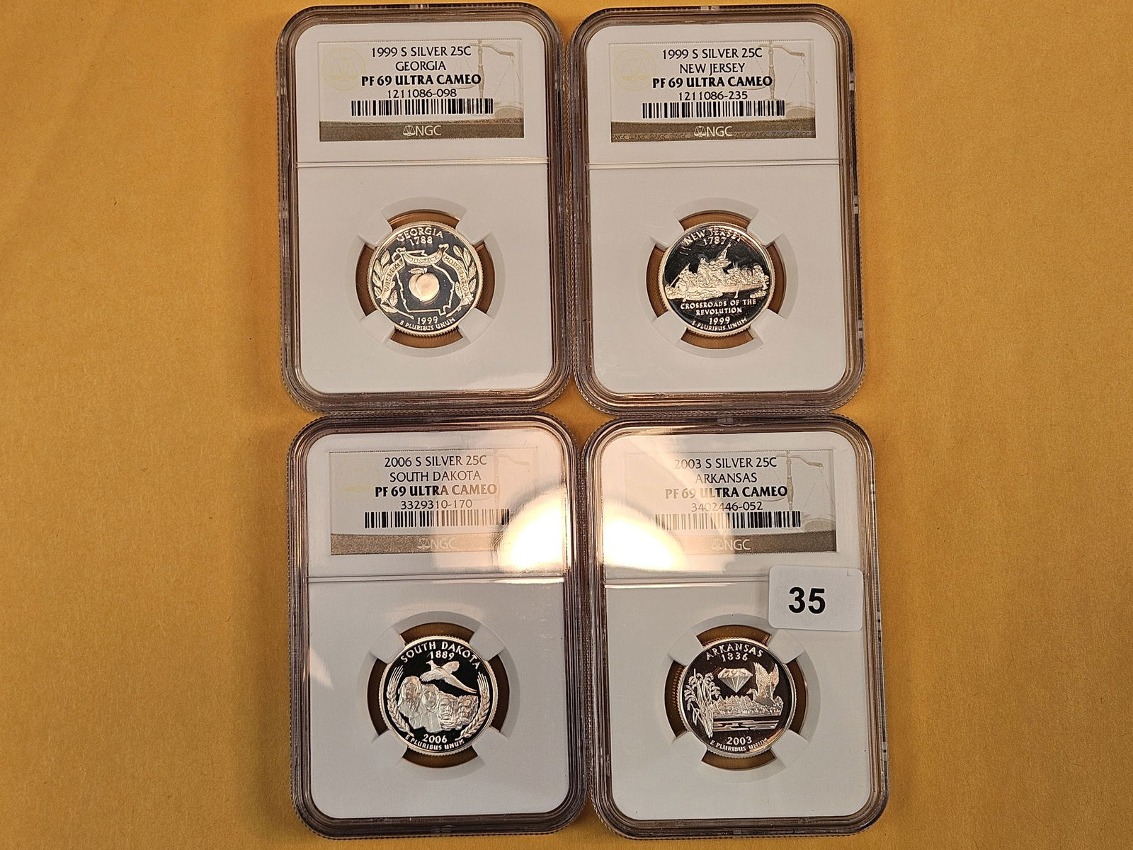 Four NGC-graded, SILVER Washington Quarters - 2