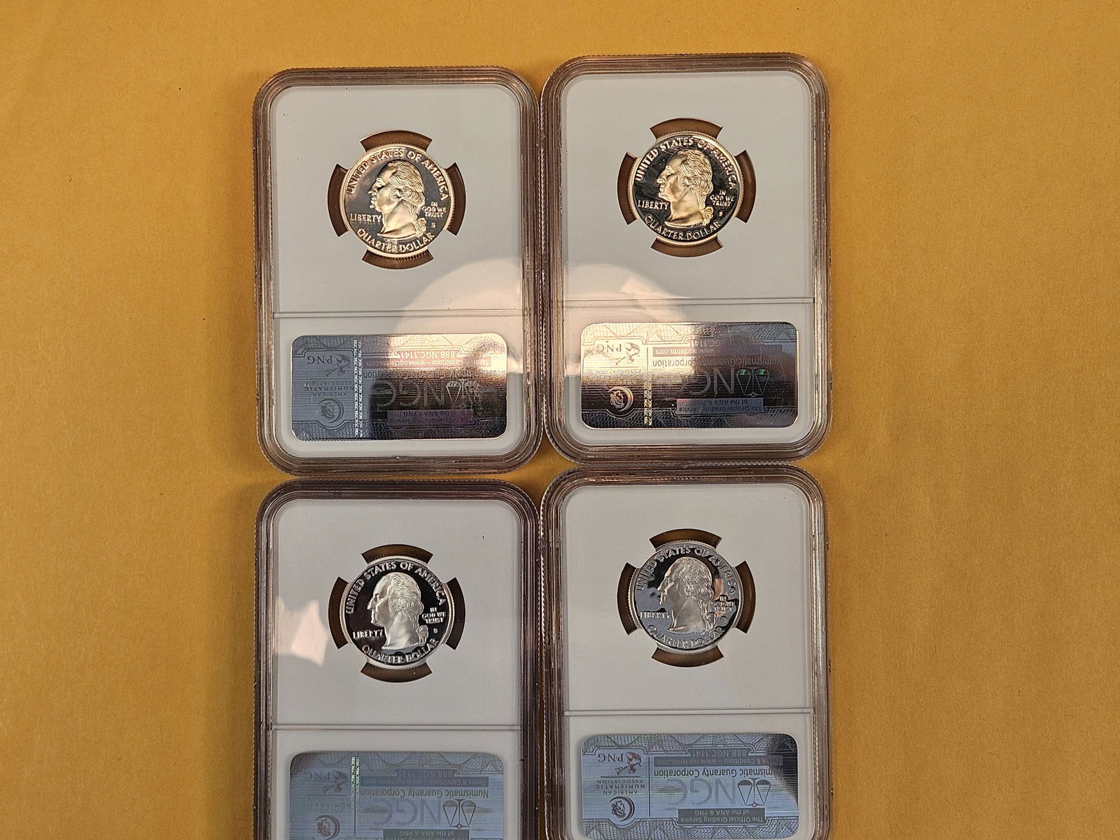 Four NGC-graded, SILVER Washington Quarters - 3