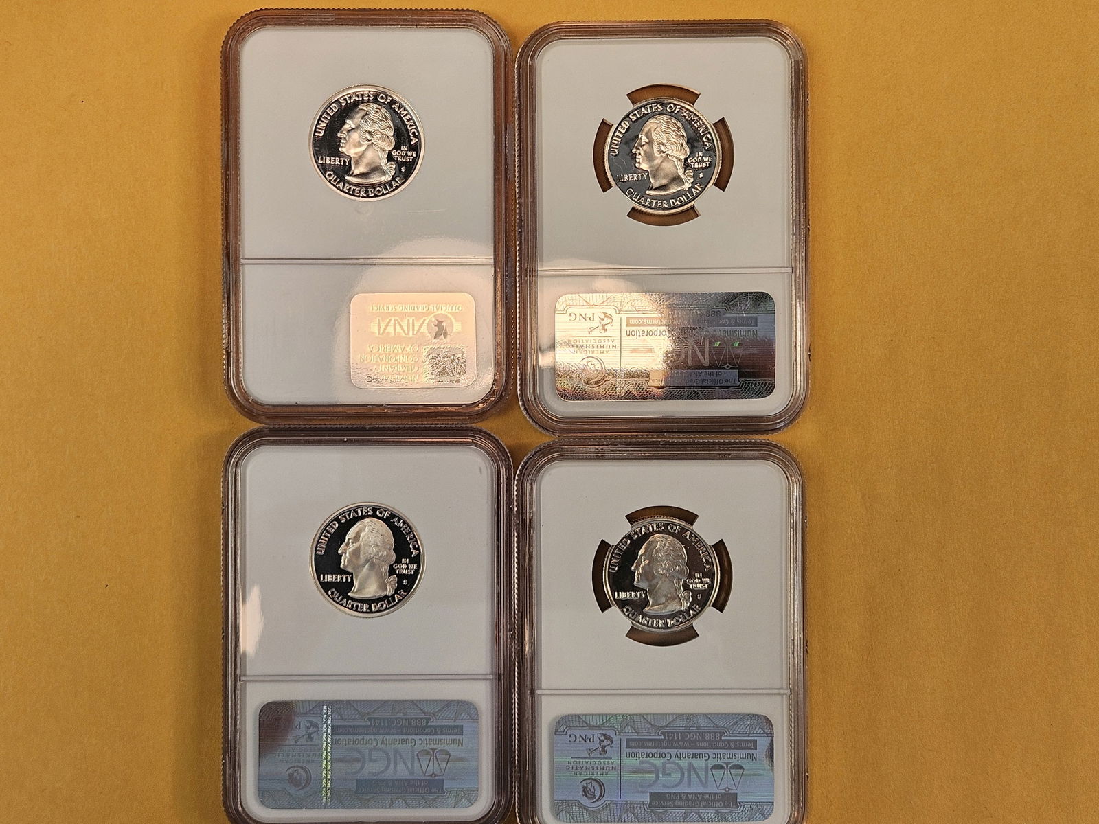 Four NGC-graded, SILVER Washington Quarters - 3