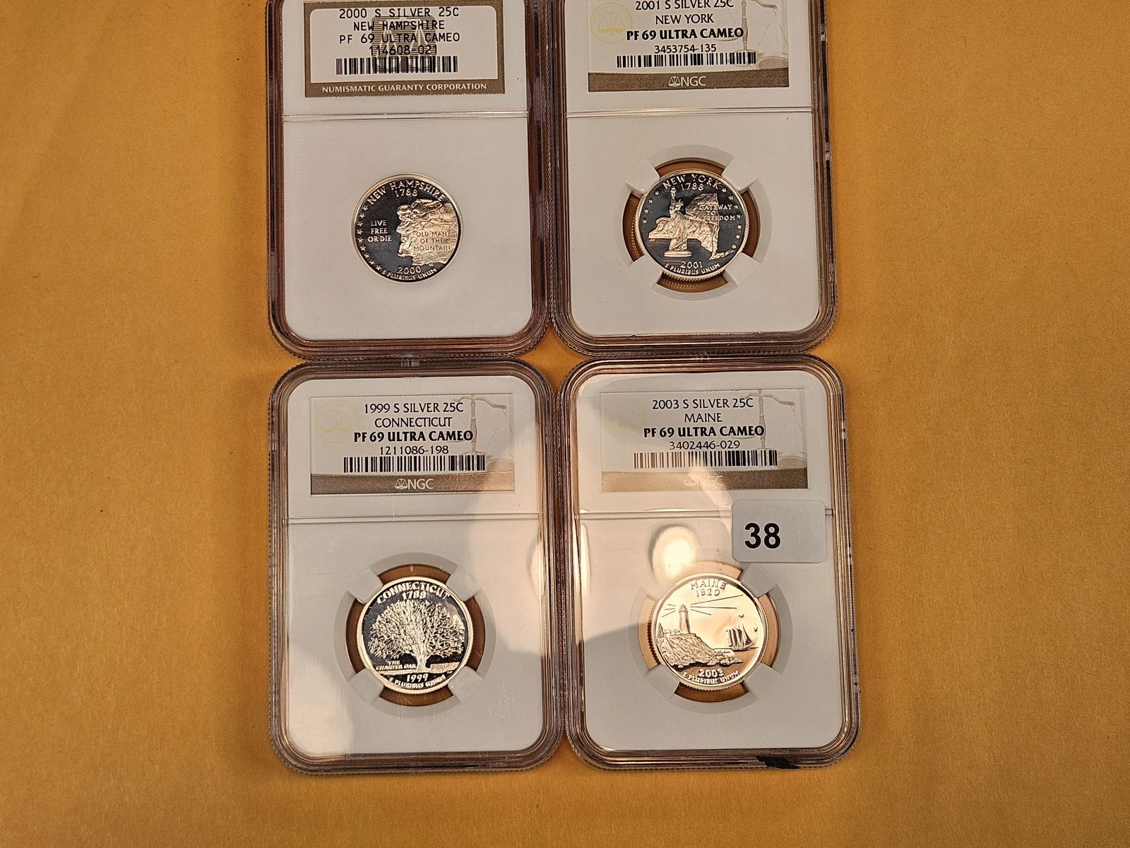 Four NGC-graded, SILVER Washington Quarters - 2