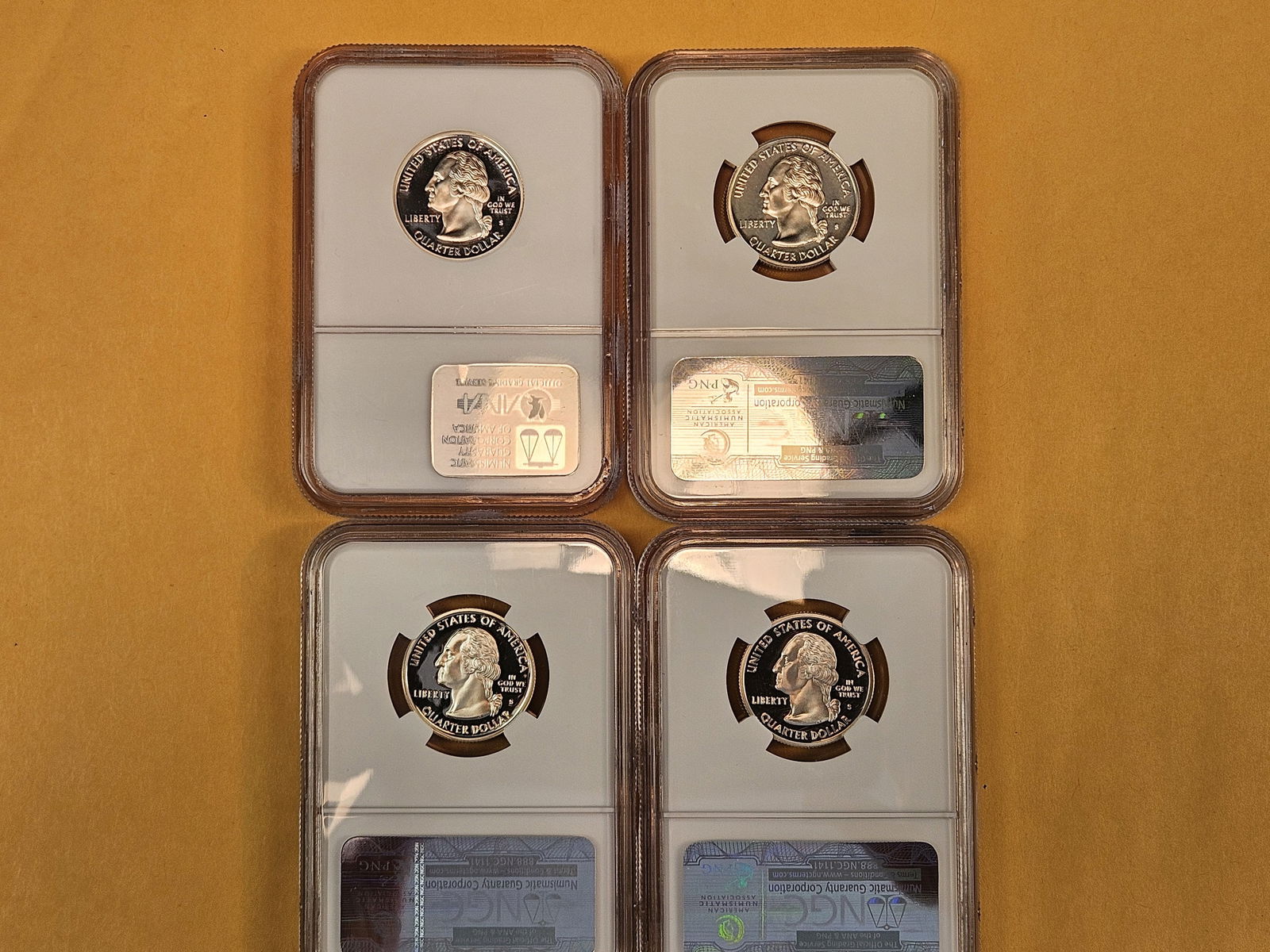 Four NGC-graded, SILVER Washington Quarters - 3