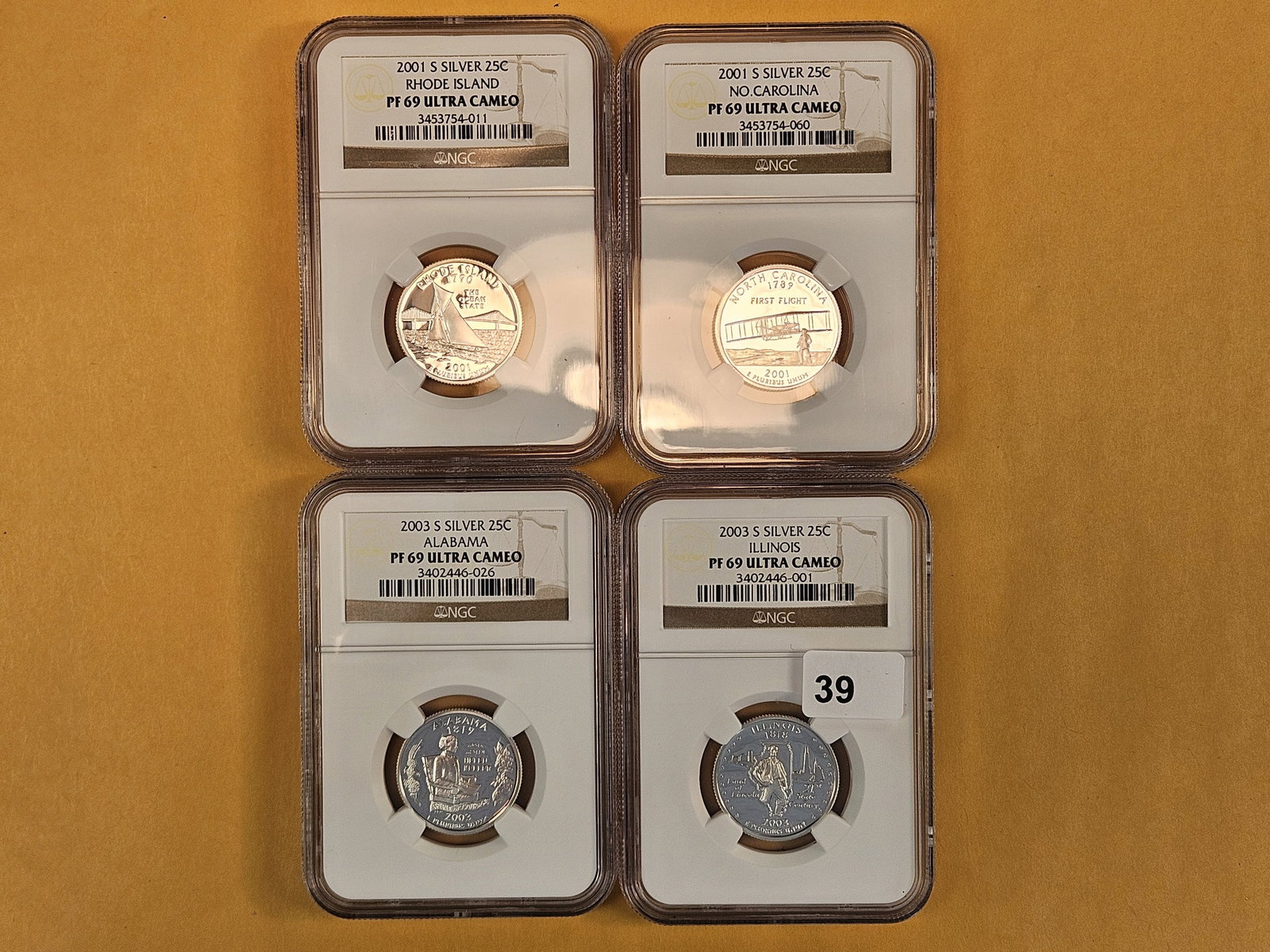 Four NGC-graded, SILVER Washington Quarters (1 of 3)