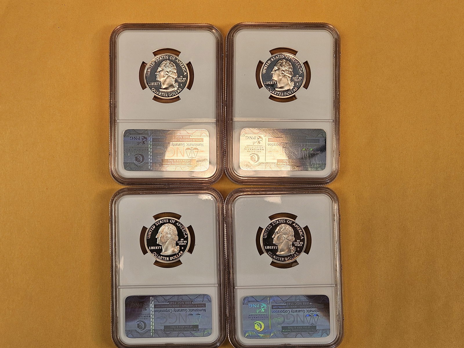 Four NGC-graded, SILVER Washington Quarters - 3