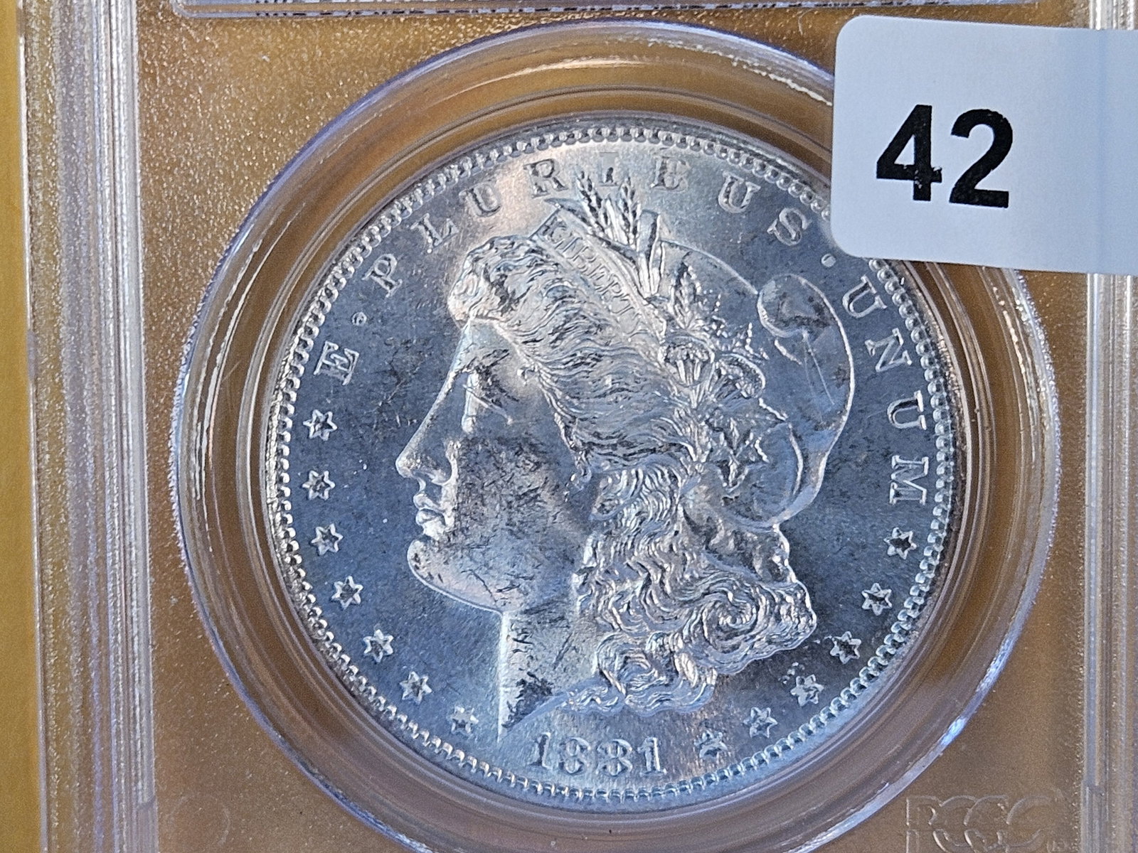 PCGS 1881-S Morgan Dollar in Mint State 63 (1 of 3)