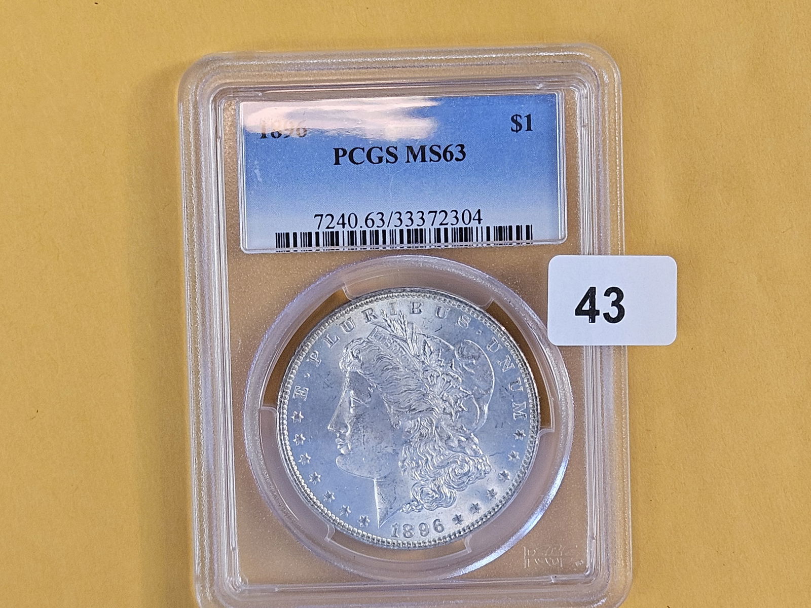 PCGS 1896 Morgan Dollar in Mint State 63 - 2