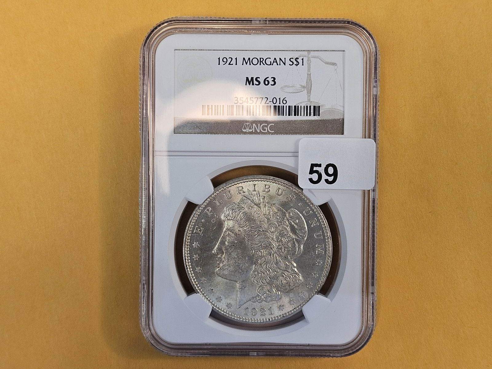 NGC 1921 Morgan Dollar in Mint State 63 - 2