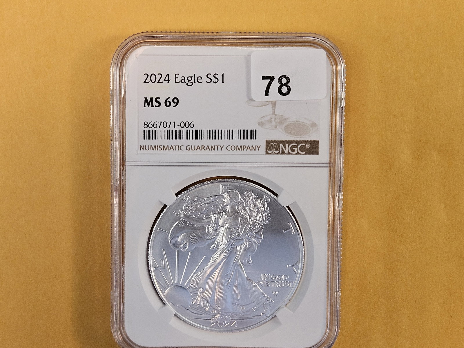 NGC 2024 American Silver Eagle in Mint State 69 (1 of 2)