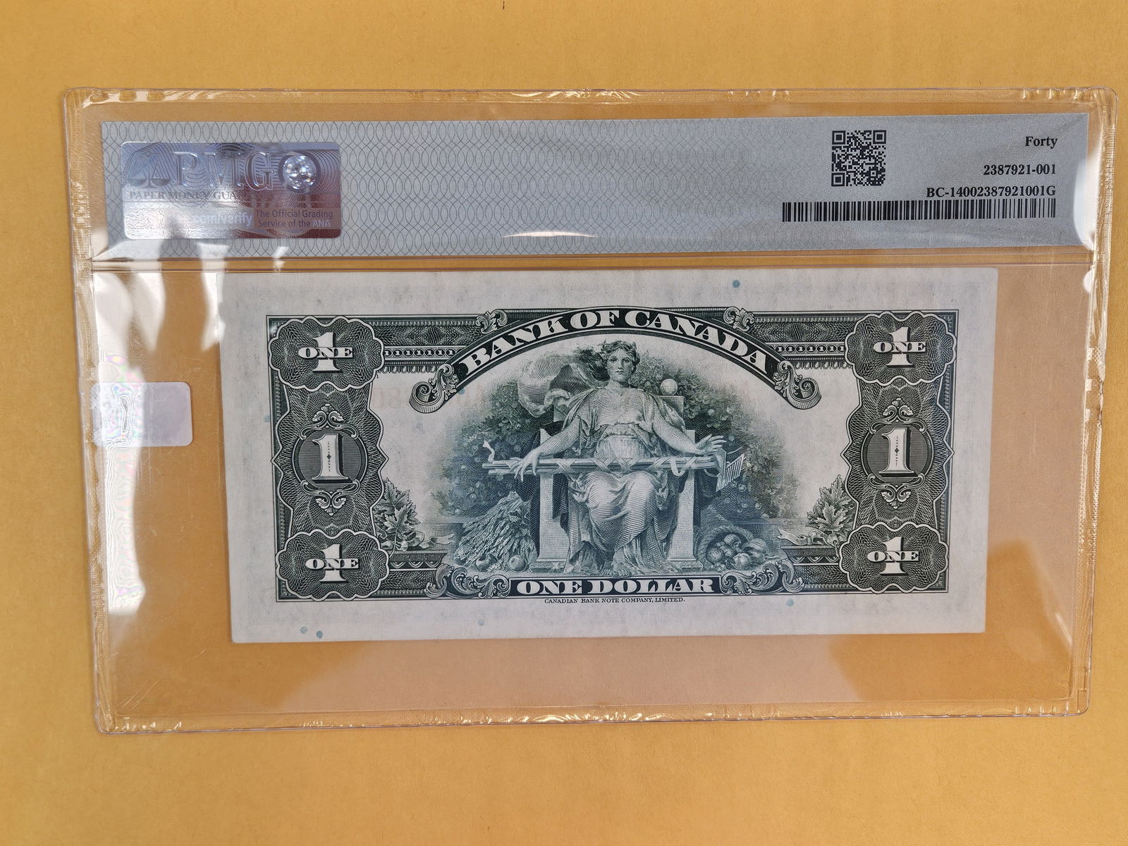 PMG 1935 Bank of Canada One Dollar in Extra Fine - 40 - 2