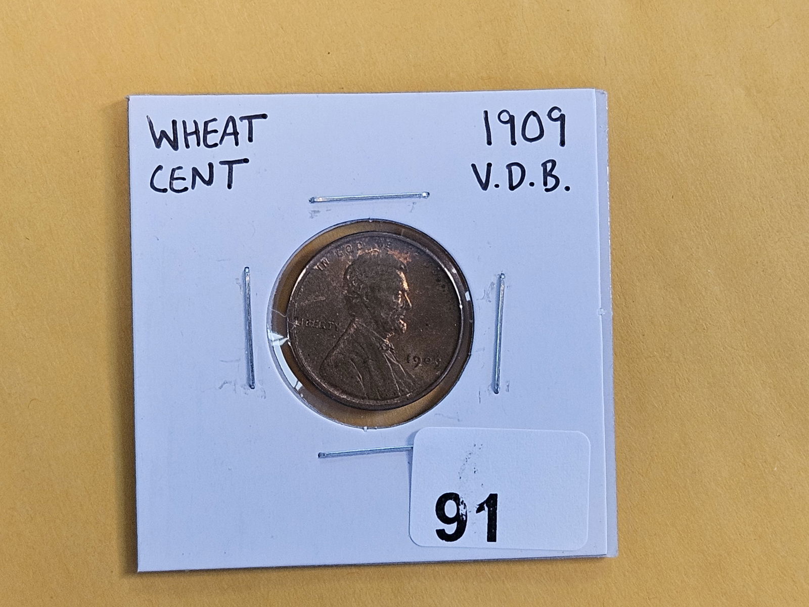 Choice Uncirculated Red-Brown 1909 VDB Wheat cent - 2