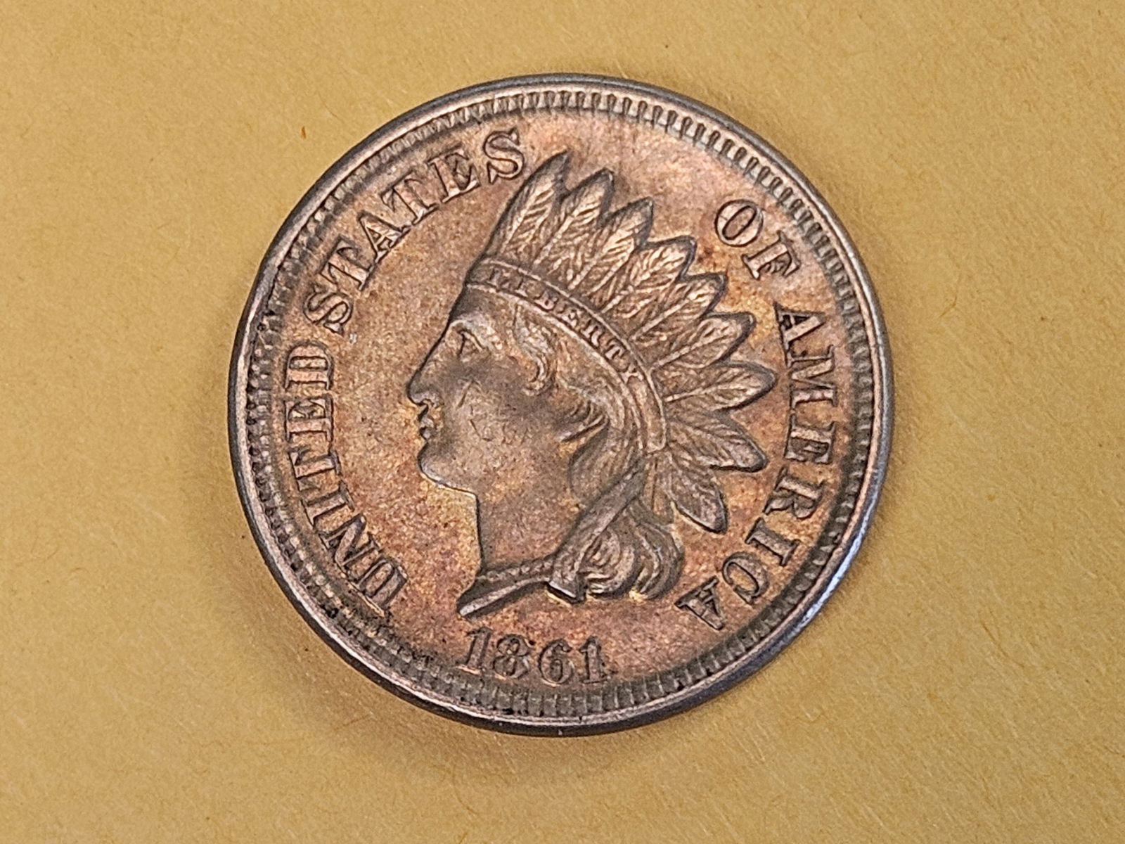 1861 Copper-Nickel Indian cent in About Uncirculated - 5