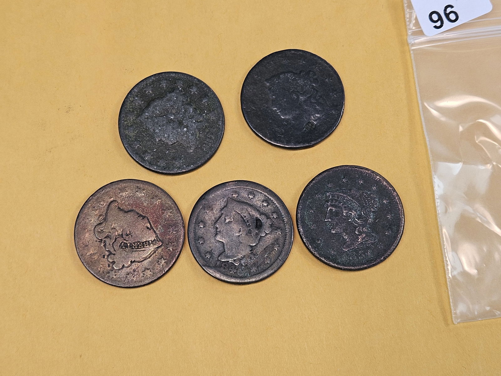 Five Mixed Large Cents - 2