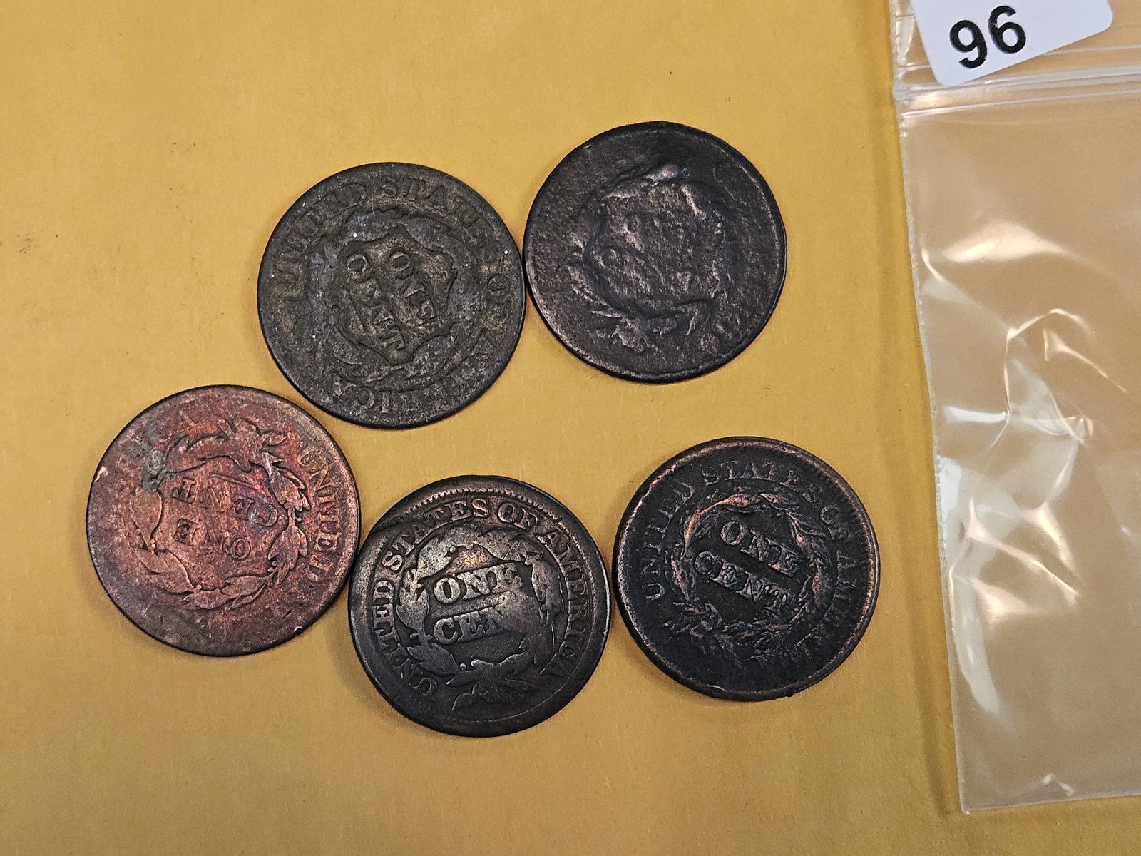 Five Mixed Large Cents - 3