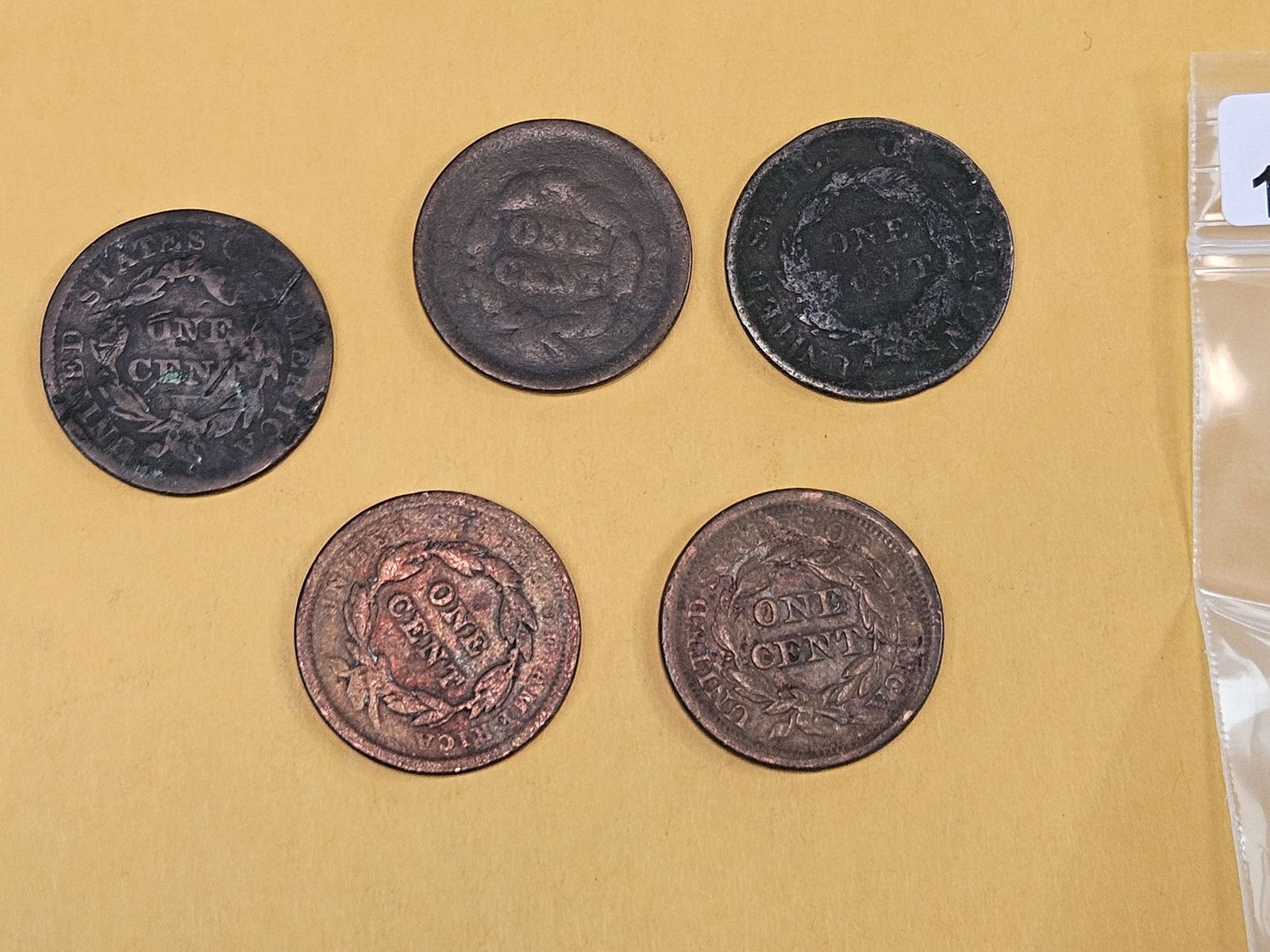 Five Mixed Large Cents - 2
