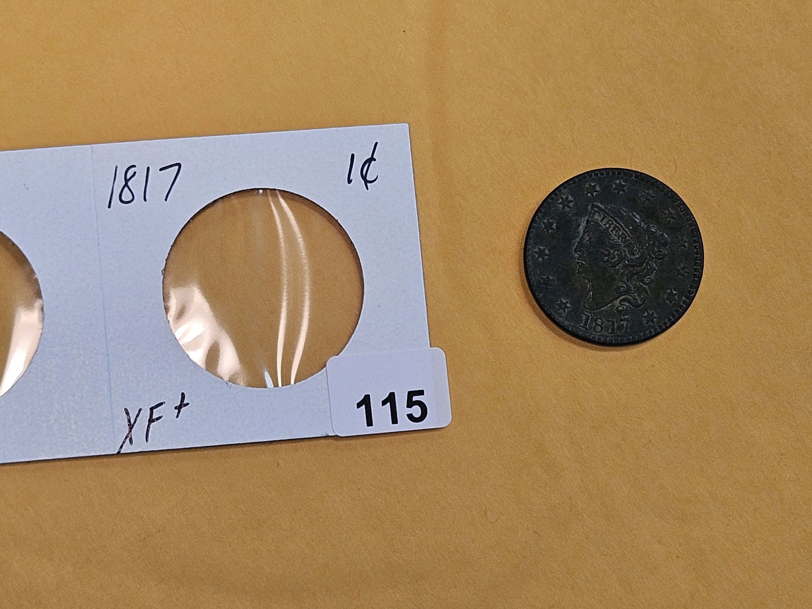 1817 Coronet Head Large Cent in Extra Fine plus - 2