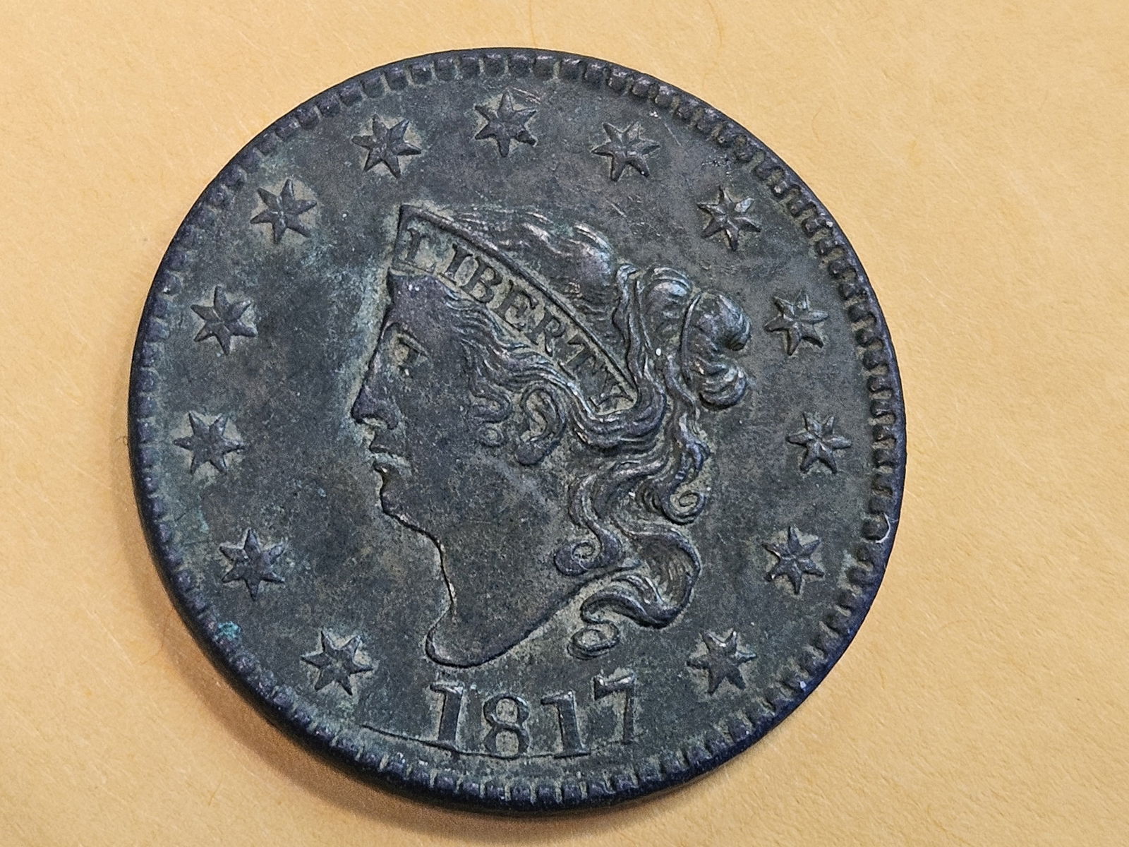 1817 Coronet Head Large Cent in Extra Fine plus - 4