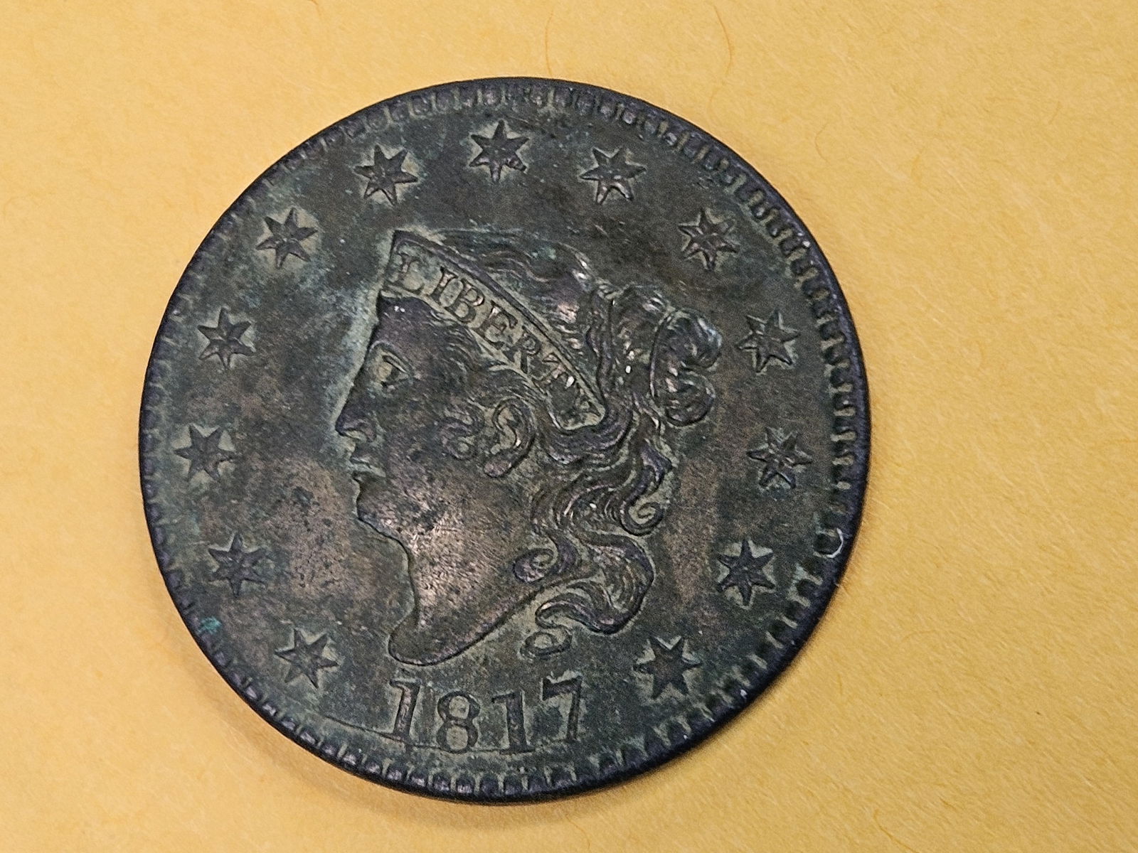 1817 Coronet Head Large Cent in Extra Fine plus - 5