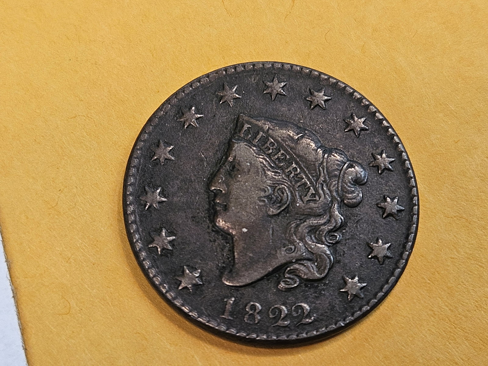 1822 Coronet Head Large Cent in Very Fine (1 of 6)