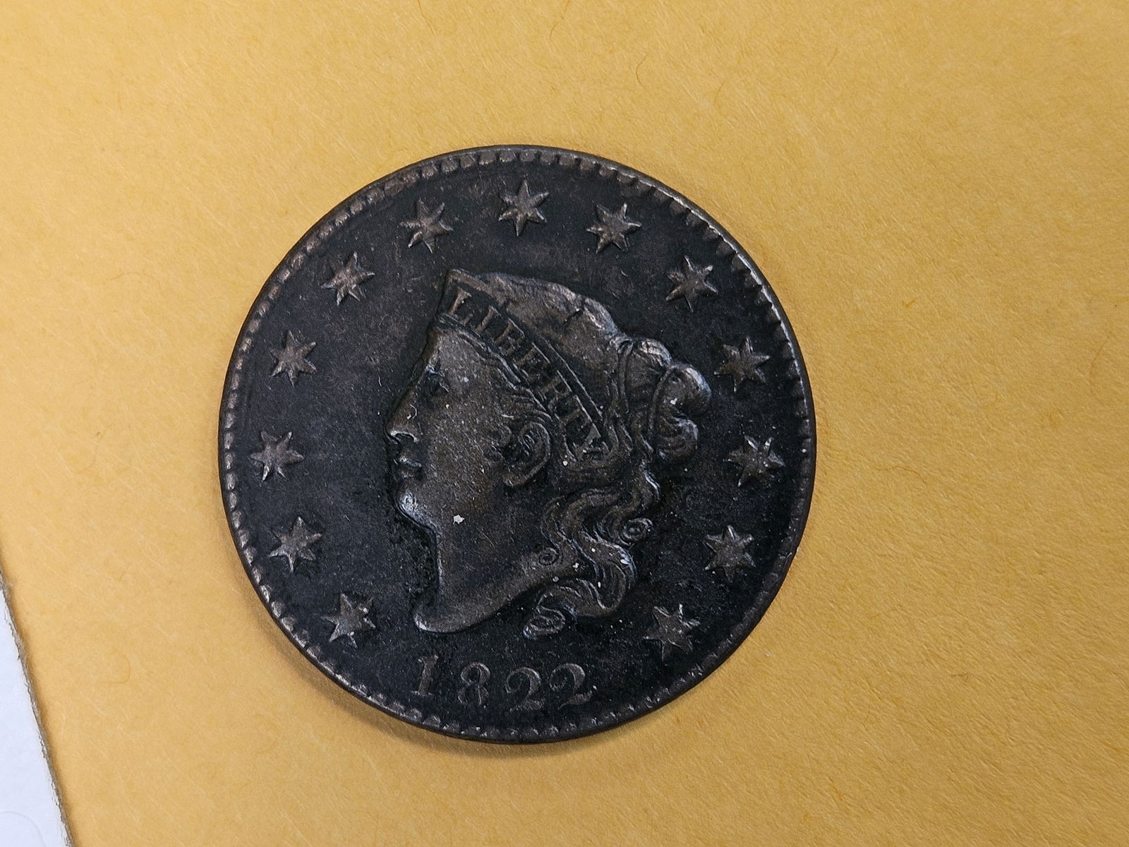 1822 Coronet Head Large Cent in Very Fine - 4