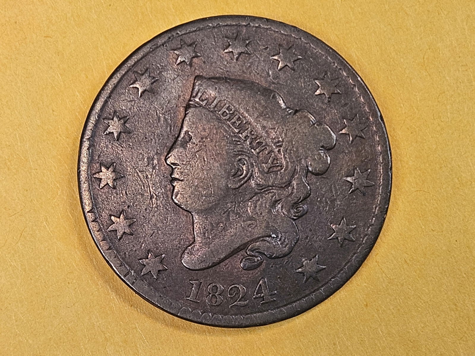 Better 1824 Coronet Head Large Cent - 3