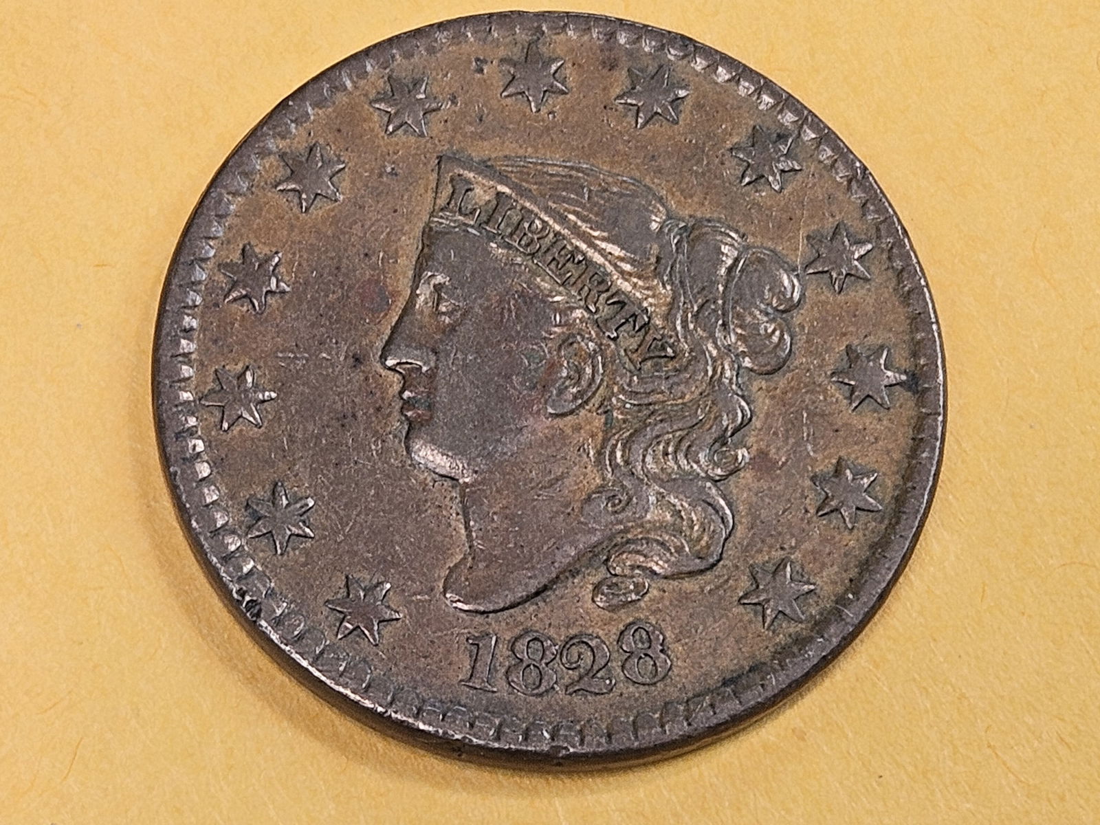 1828 Coronet Head Large Cent in Very Fine - 3