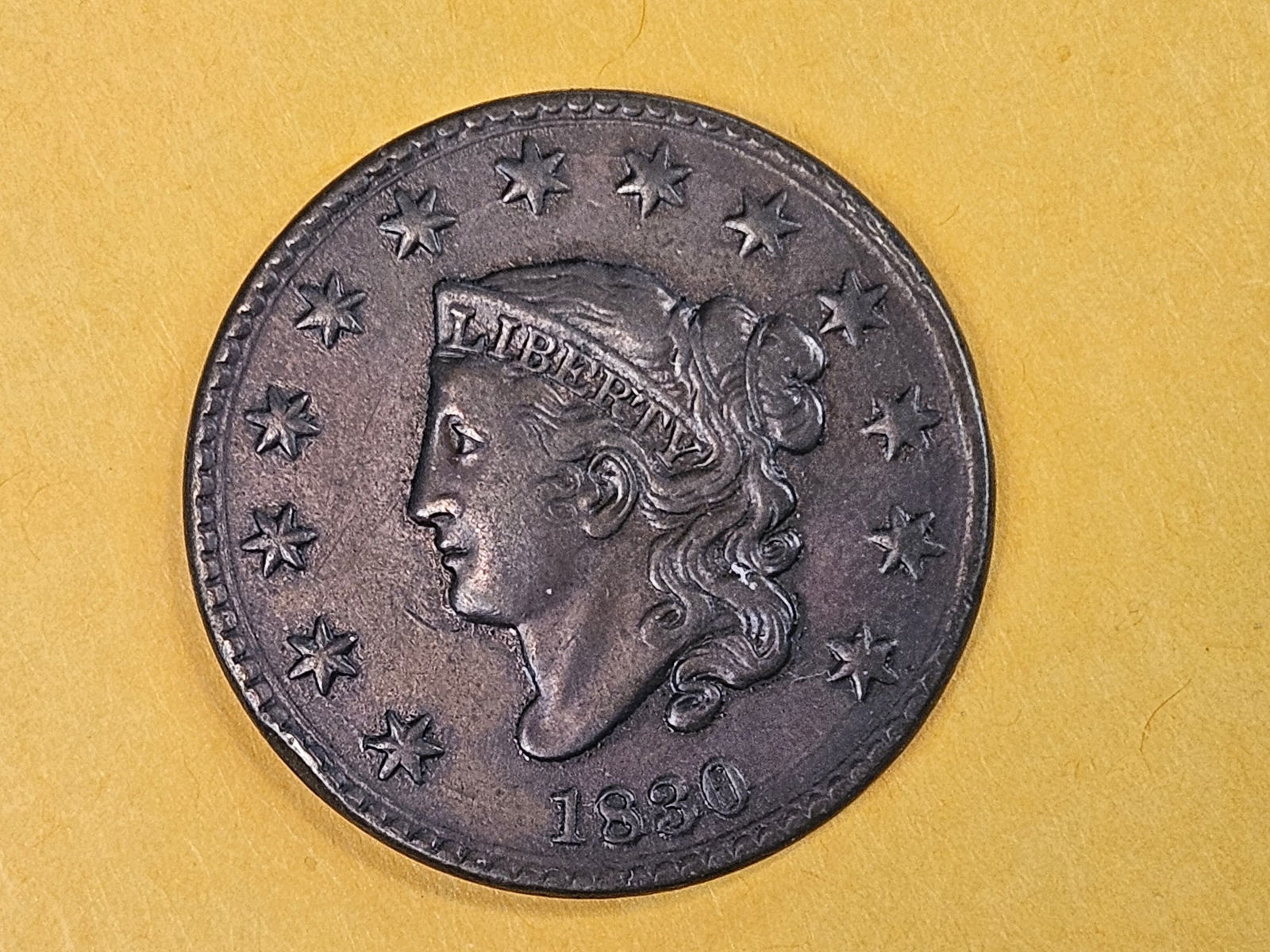 1830 Coronet Head Large cent in Very Fine - 4