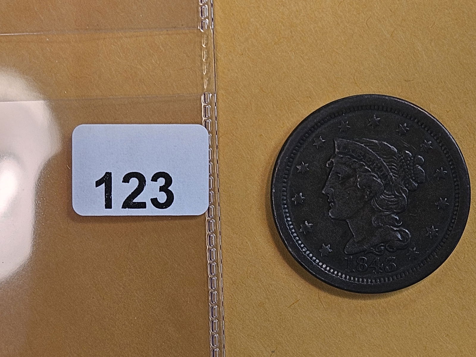 1843 Braided Hair Large Cent in Very Fine - 2